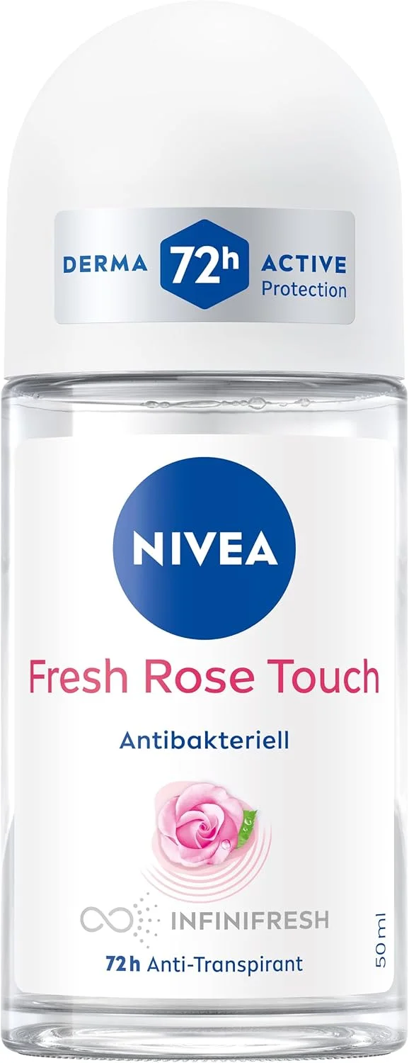 دئودورانت رولی نیوآ Fresh Rose Touch، ضد تعریق با محافظت 72 ساعته، دئودورانت با فرمول منحصر به فرد Infinifresh و رایحه گلبرگ رز (50 میلی لیتر)