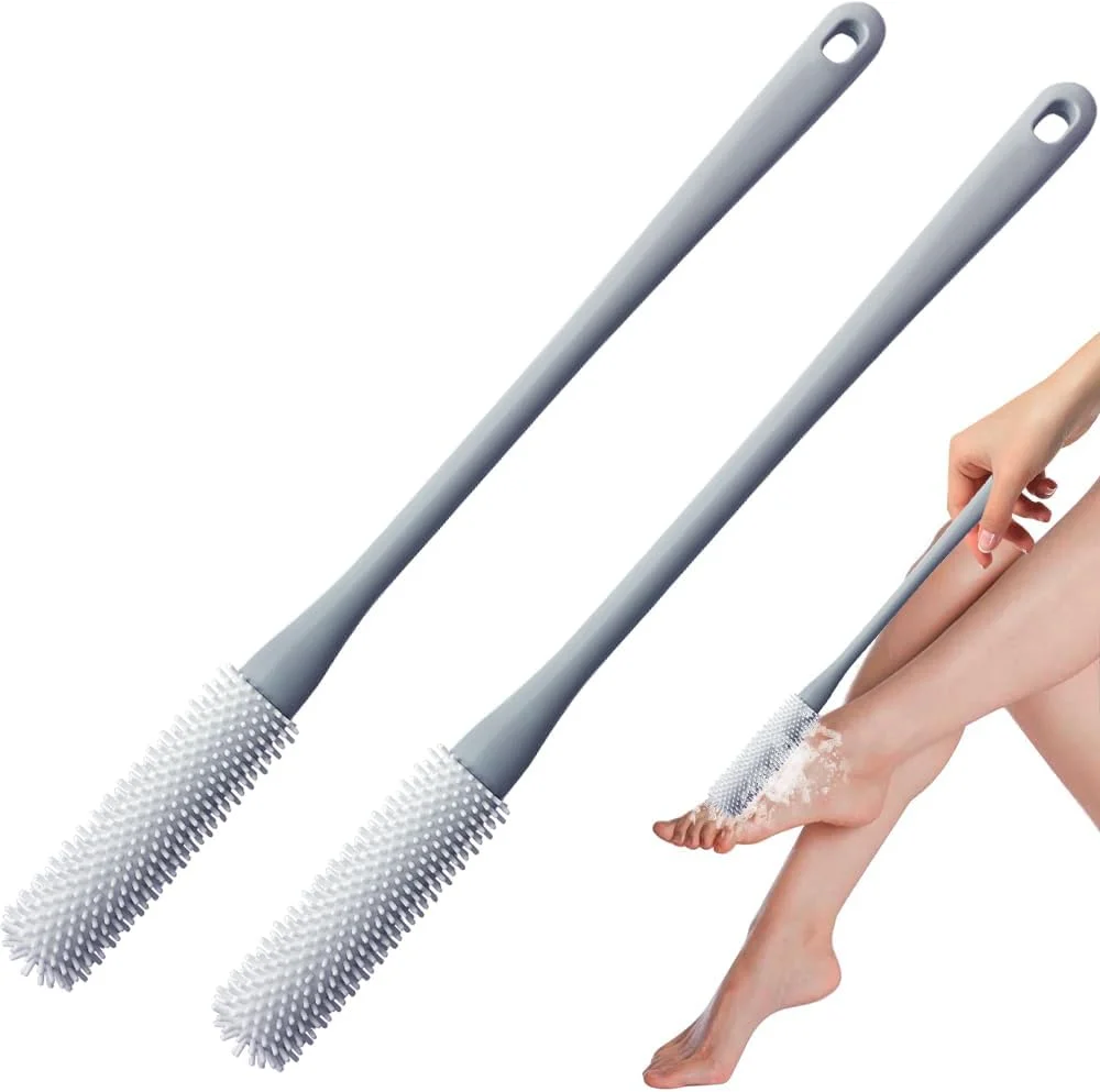 برس پا شوی دوتایی، برس لایه بردار پا، برس اسکراب و ماساژ پا، برس دوش با دسته بلند، مراقبت از پا برای دوش 40 سانتی متر برس تمیز کننده انگشتان پا