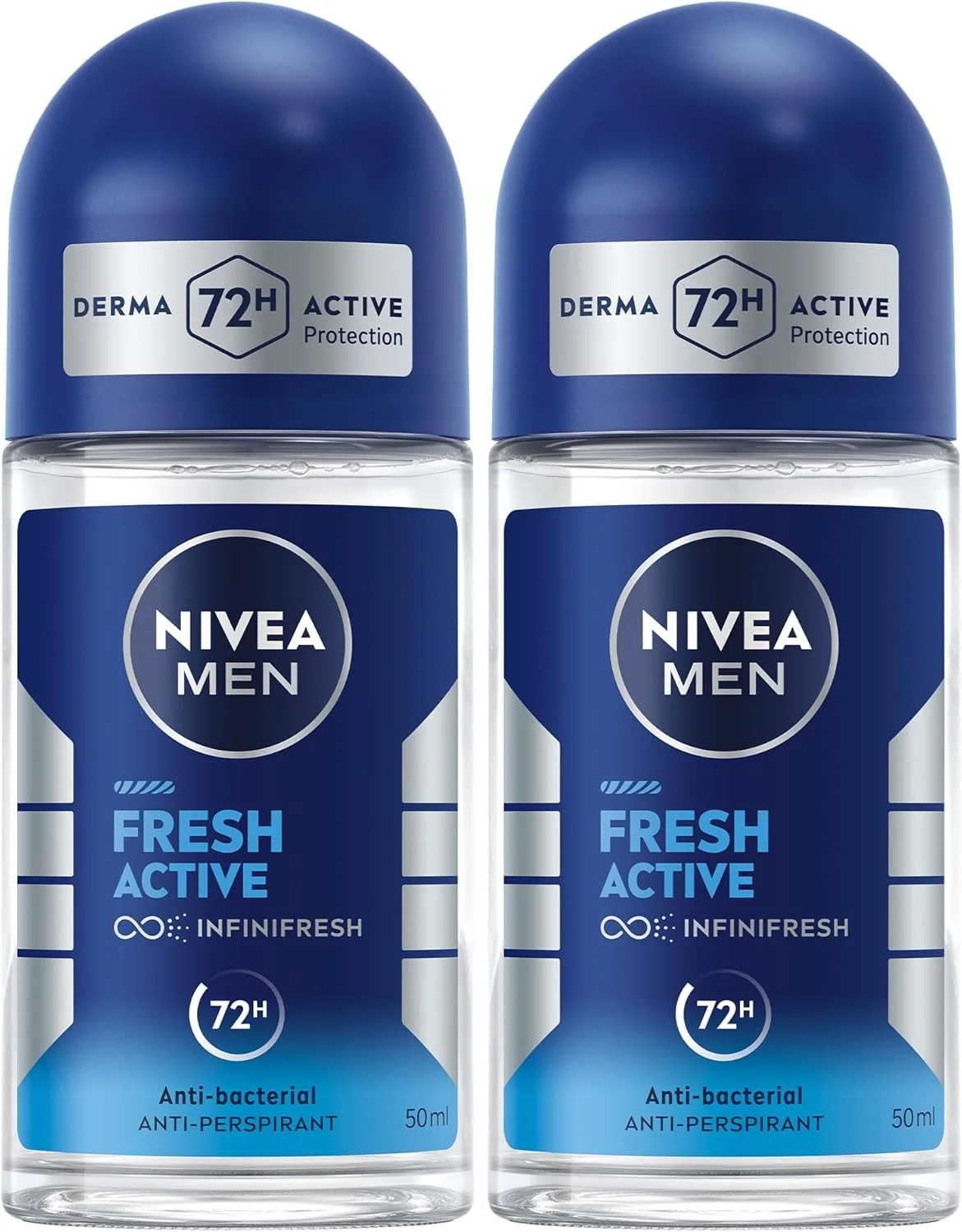 رول ضد تعریق مردانه نیوآ مدل Fresh Active با رایحه طراوت بخش، 2 عدد 50 میلی لیتر