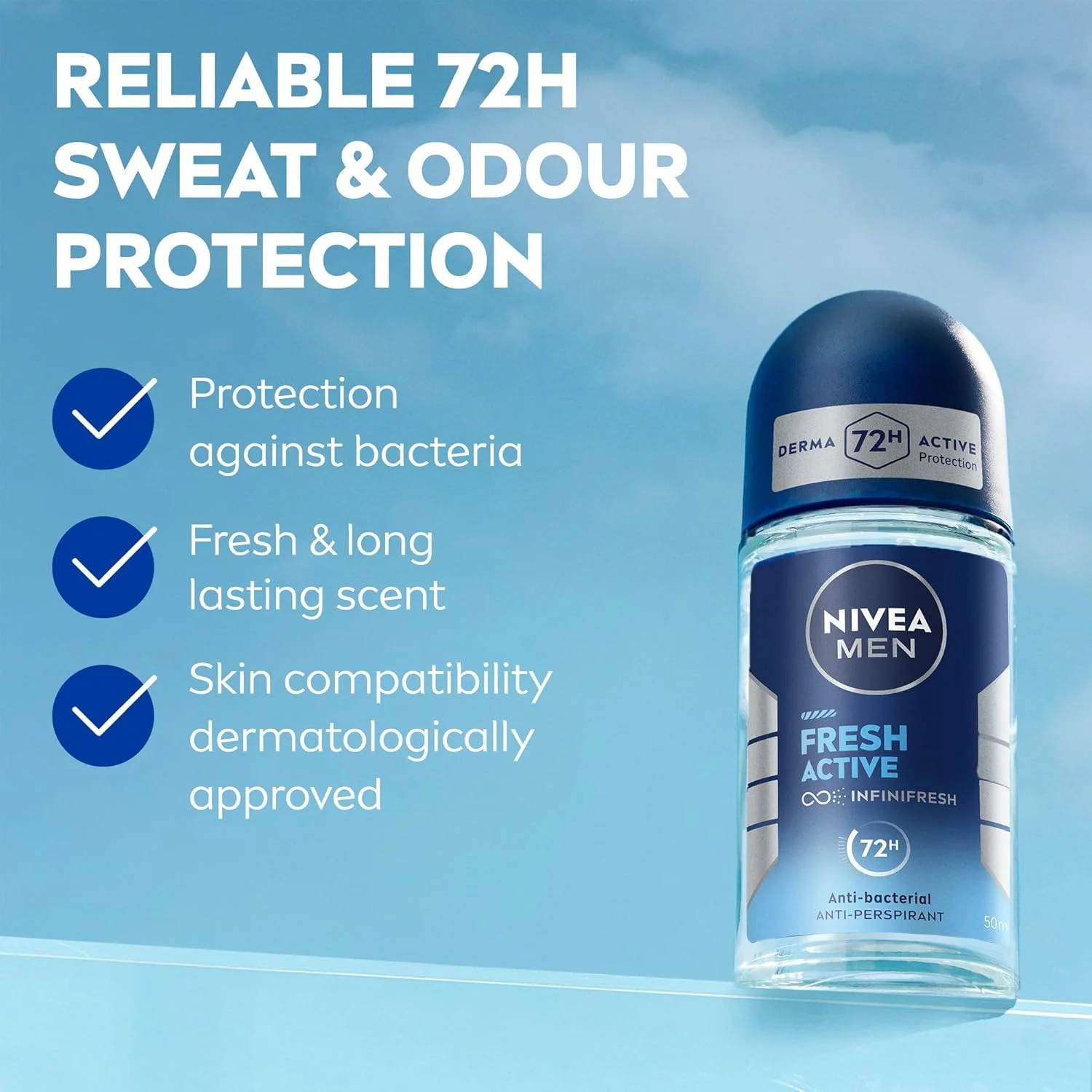 رول ضد تعریق مردانه نیوآ مدل Fresh Active با رایحه طراوت بخش، 2 عدد 50 میلی لیتر رول ضد تعریق مردانه نیوآ مدل Fresh Active با رایحه طراوت بخش، 2 عدد 50 میلی لیتر