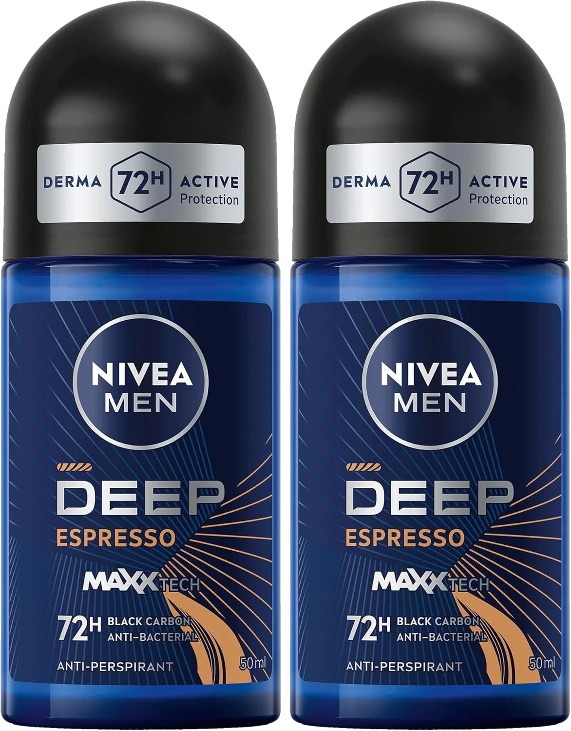 رول ضد تعریق مردانه نیوآ مدل DEEP Black Carbon Antibacterial، با رایحه اسپرسو، 2x50 میلی لیتر
