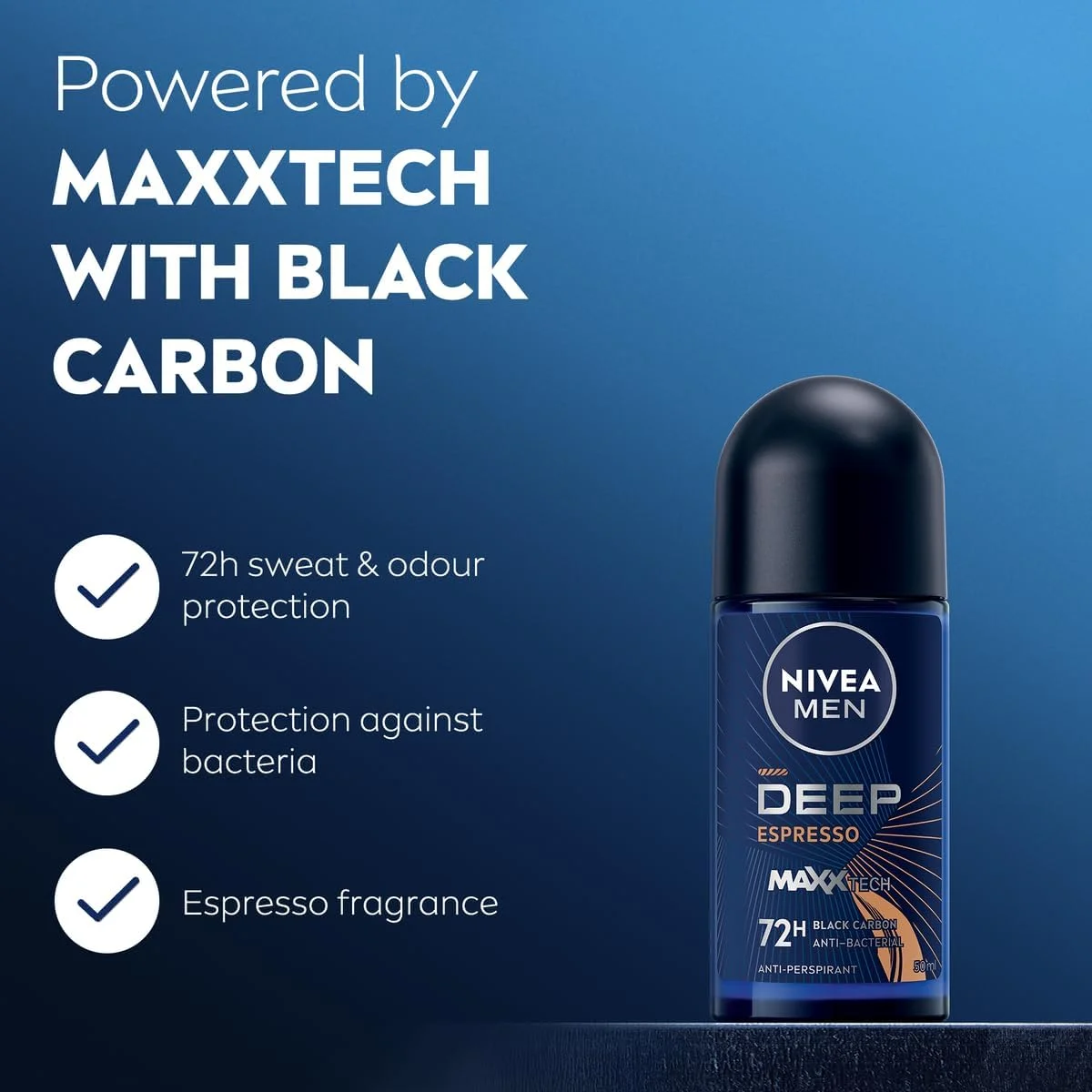 رول ضد تعریق مردانه نیوآ مدل DEEP Black Carbon Antibacterial، با رایحه اسپرسو، 2x50 میلی لیتر رول ضد تعریق مردانه نیوآ مدل DEEP Black Carbon Antibacterial، با رایحه اسپرسو، 2x50 میلی لیتر