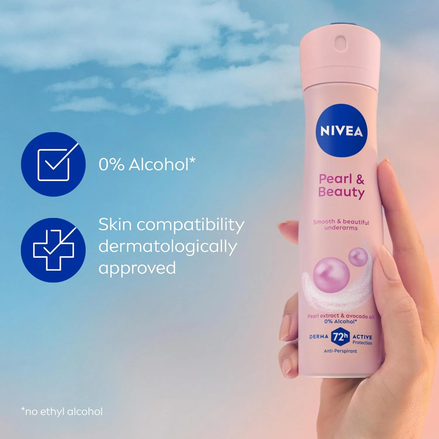 NIVEA Pearl & Beauty, Antiperspirant for Women, Pearl Extracts, Spray 150 ml, Pack of 3 NIVEA Pearl & Beauty, Antiperspirant for Women, Pearl Extracts, Spray 150 ml, Pack of 3