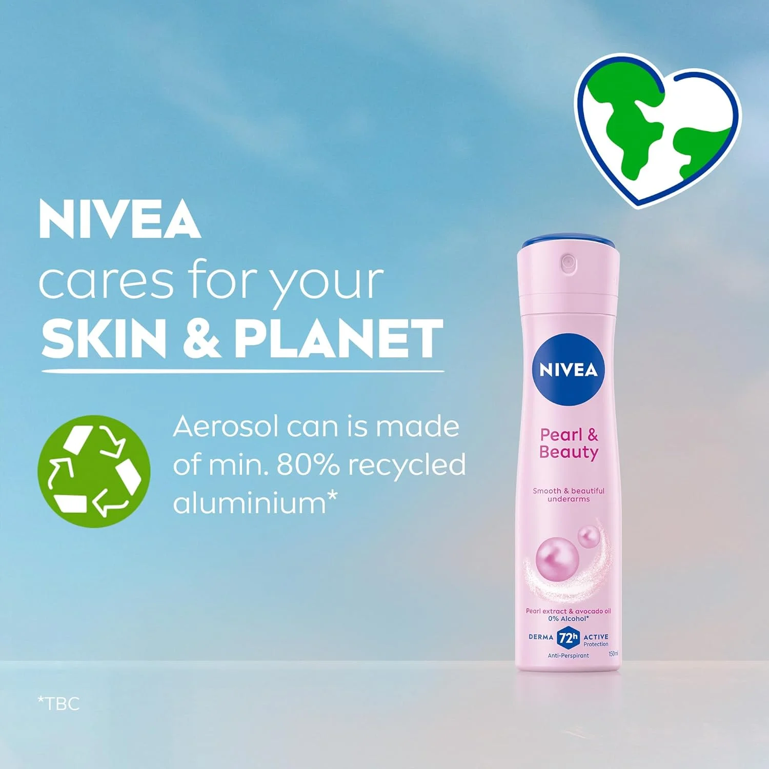 NIVEA Pearl & Beauty, Antiperspirant for Women, Pearl Extracts, Spray 150 ml, Pack of 3 NIVEA Pearl & Beauty, Antiperspirant for Women, Pearl Extracts, Spray 150 ml, Pack of 3