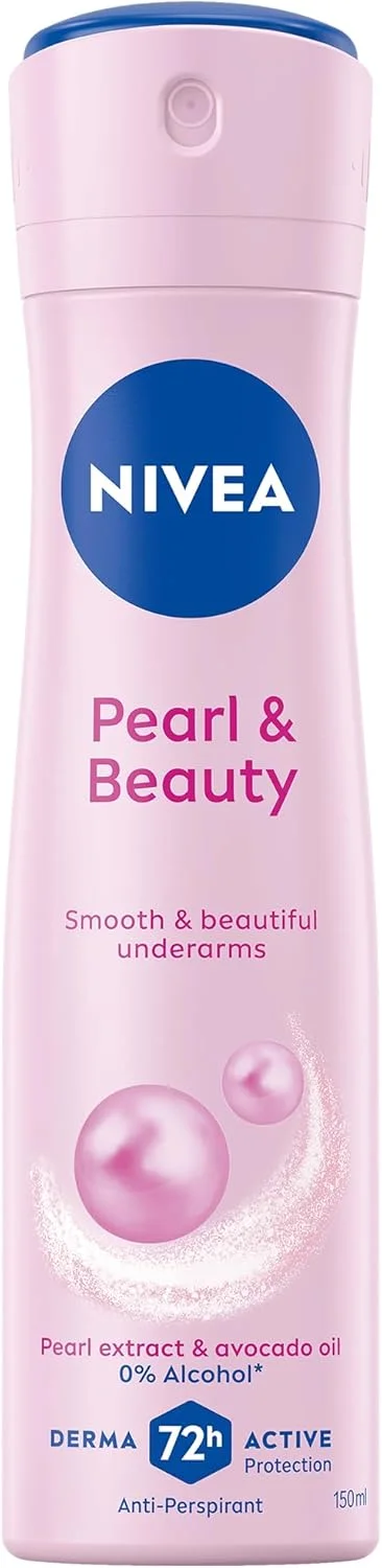 NIVEA Pearl & Beauty, Antiperspirant for Women, Pearl Extracts, Spray 150 ml, Pack of 3 NIVEA Pearl & Beauty, Antiperspirant for Women, Pearl Extracts, Spray 150 ml, Pack of 3