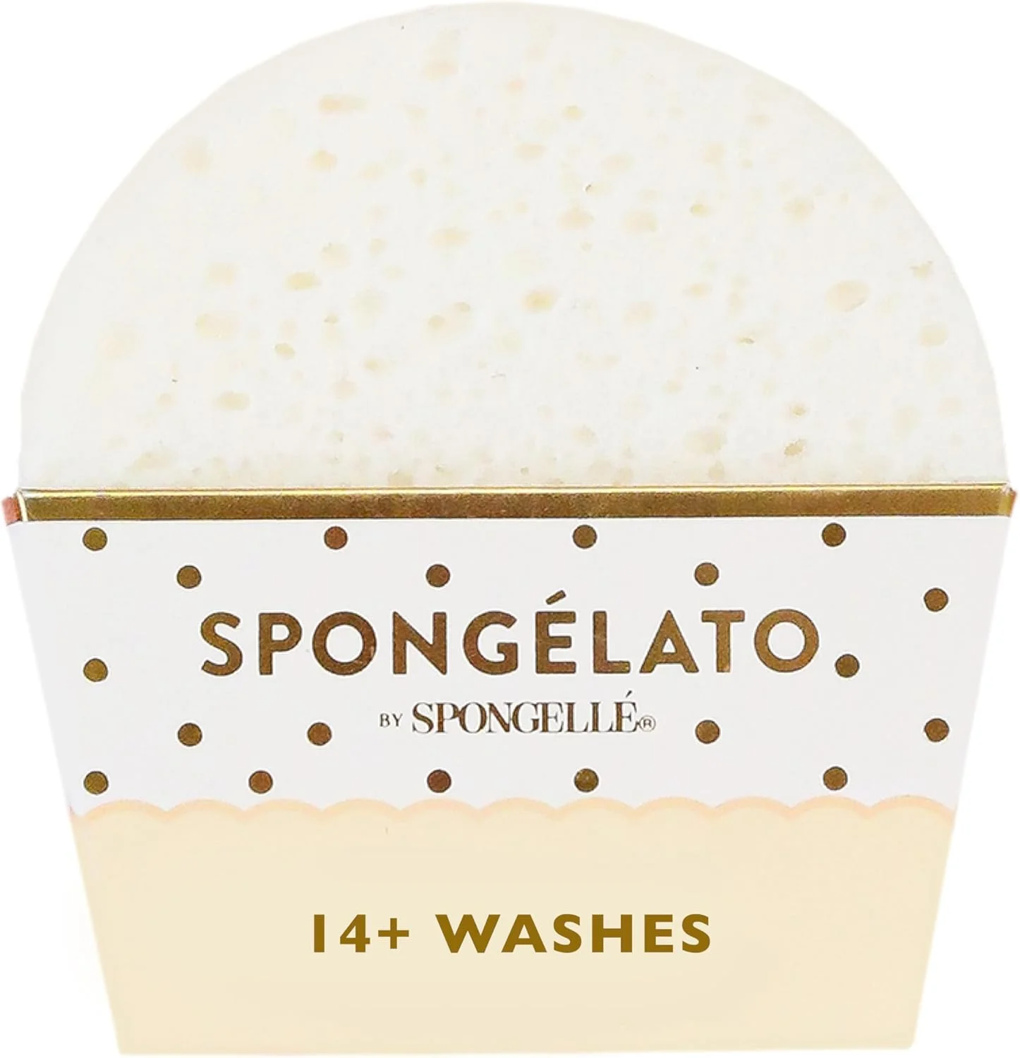 اسفنج لوفا لایه بردار بدن Spongelato از Spongelle | آغشته به ژل شستشوی بدن | لوفا حمام و دوش برای زنان | 14+ بار استفاده | Fior de Latte (وانیلی) با الهام از بستنی ایتالیایی