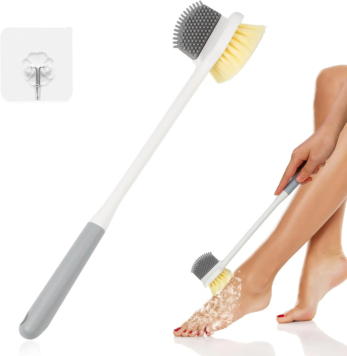 برس شستشوی پا، برس پا برای دوش، برس انگشت پا، تمیز کننده انگشت پا با دسته بلند، برس تمیز کننده انگشت پا، برس تمیز کننده پا برای سالمندان