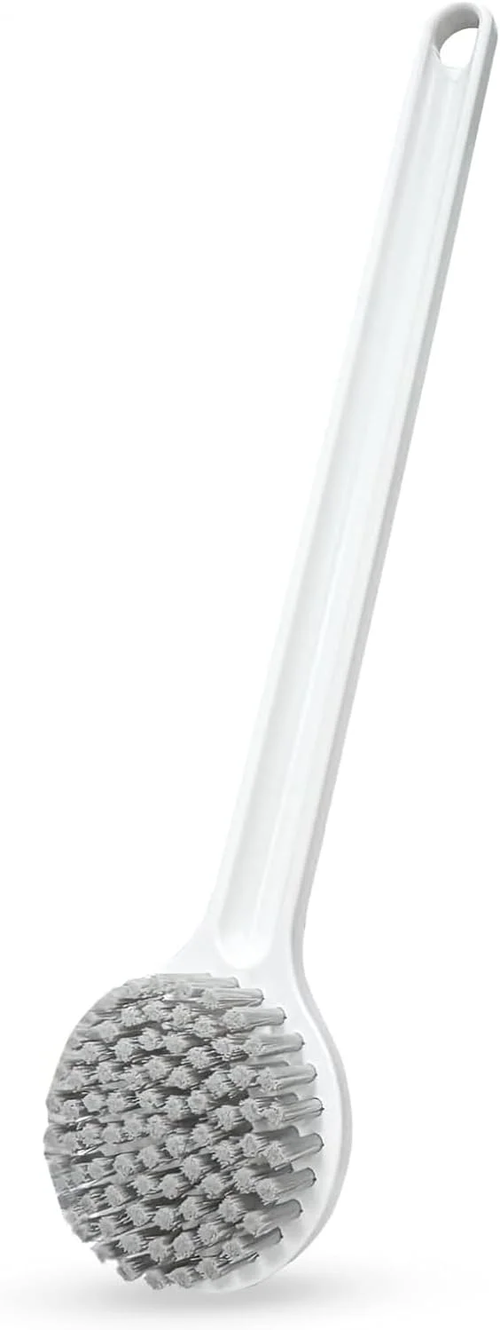 برس دوش با موهای نرم نایلونی، برس حمام دسته بلند، اسکرابر پشت برای دوش، لایه بردار بدن برای برس زدن مرطوب یا خشک