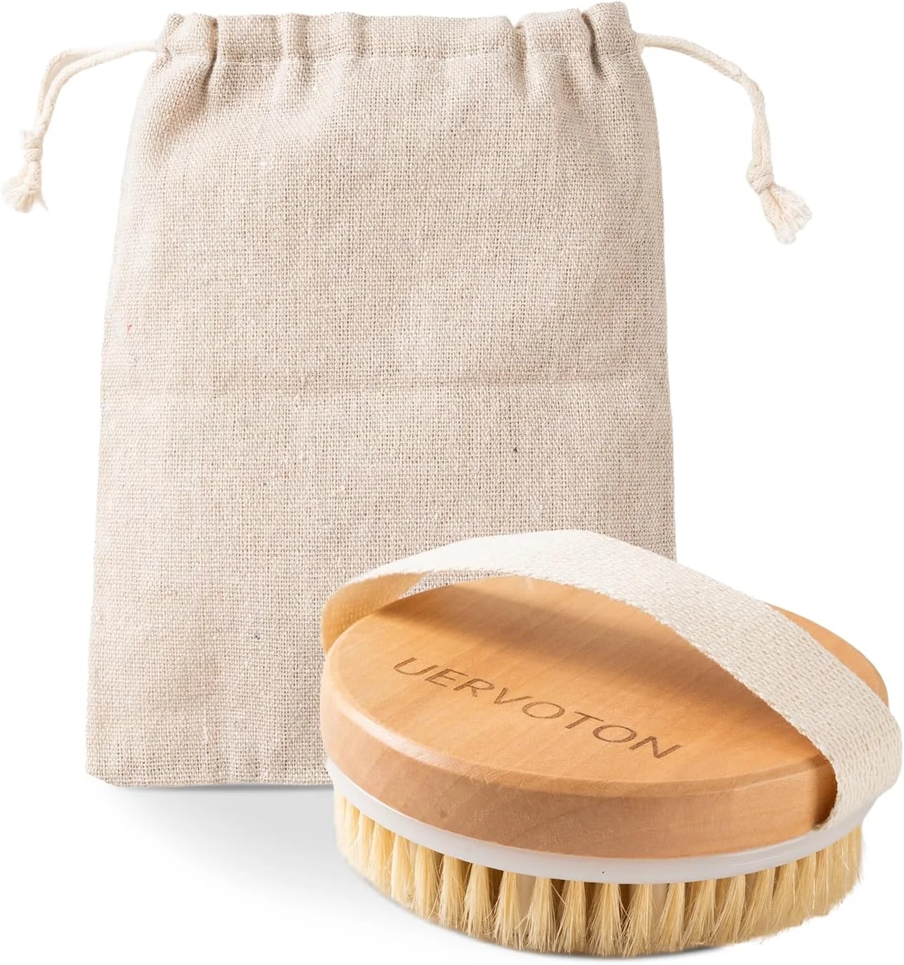 برس لایه بردار Uervoton، برس خشک با موهای طبیعی Tampico، ایده آل برای لک ها، سلولیت و احتباس آب، گردش خون را با لایه برداری افزایش می دهد (همراه با کیف نگهداری)