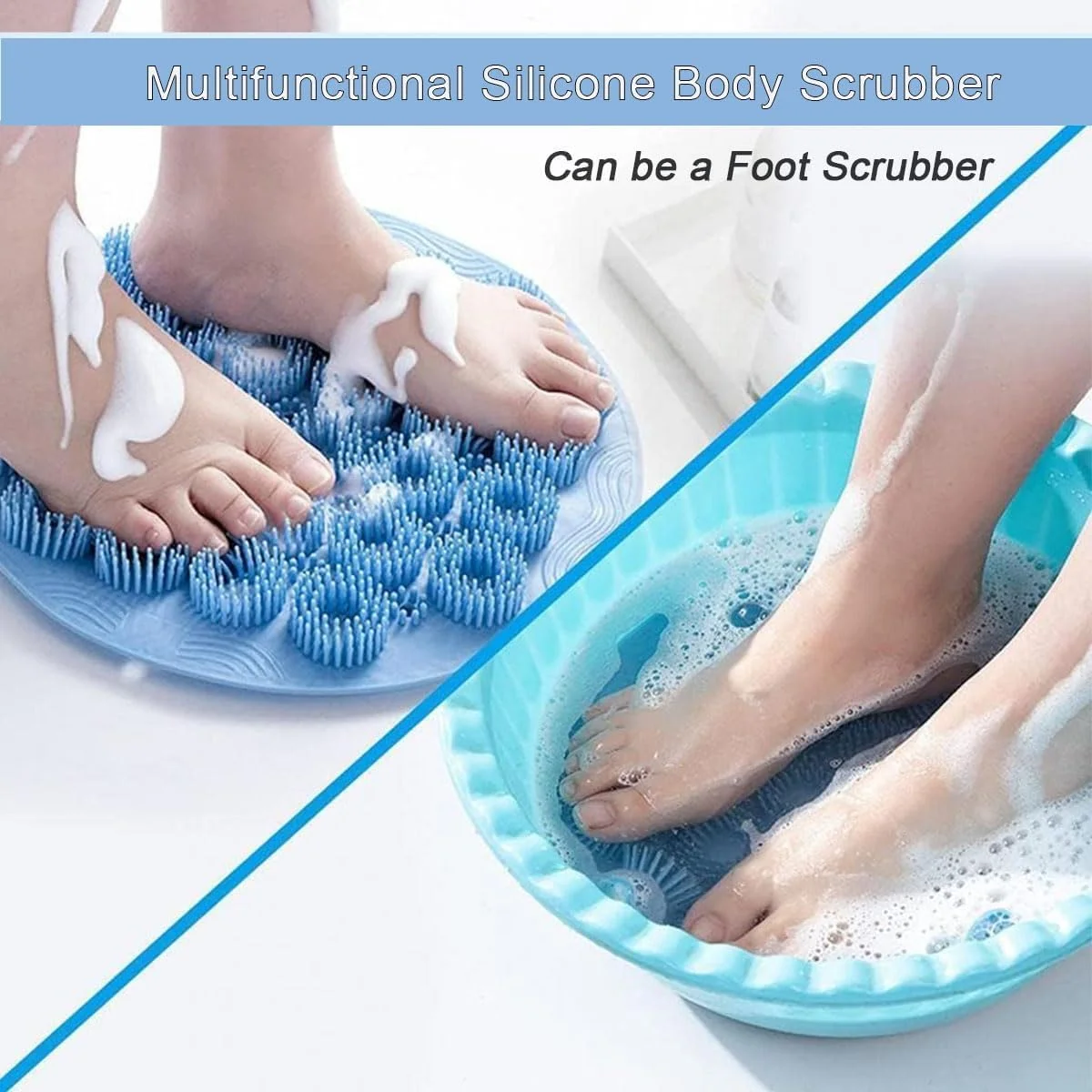 مجموعه دو عددی اسکرابر پشت و لیف سیلیکونی بدن یونیفیس، برس پشت قابل نصب روی دیوار، برس سیلیکونی بدن برای پشت، اسکرابر پا، برس های بدن برای حمام، ماساژ، لایه برداری حمام