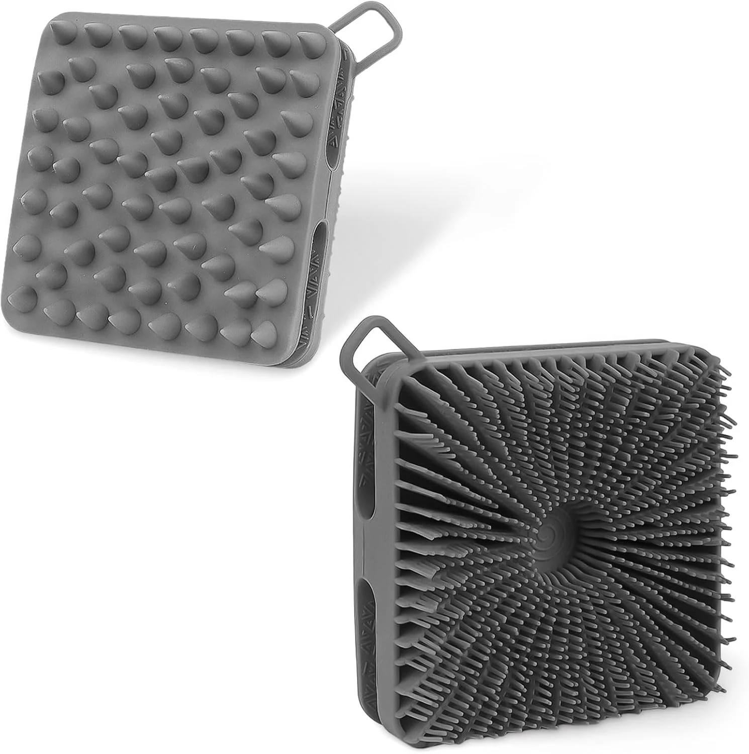 لیف سیلیکونی بدن WETANG مردانه، طراحی دو طرفه لایه بردار و ماساژور پوست سر، لیف دوش برای بدن، لوفا سیلیکونی، ارگونومیک و ضد لغزش، تمیز کردن آسان (خاکستری)