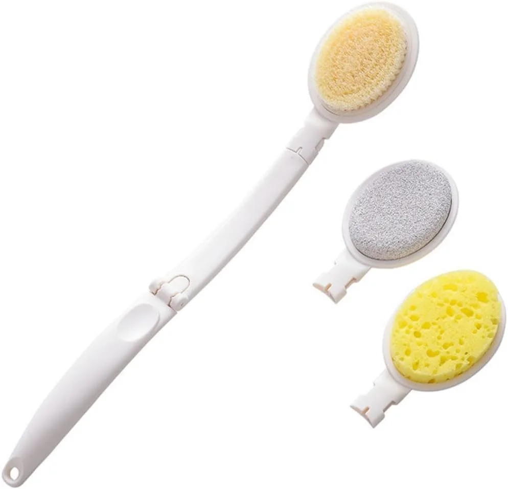 کرم زنرسکری برای پشت با دسته بلند، برس دوش، اسکرابر 3 در 1 پشت و اپلیکاتور لوسیون برای دوش، 3 سر قابل تعویض، ایده آل برای مردان، زنان و افراد مسن