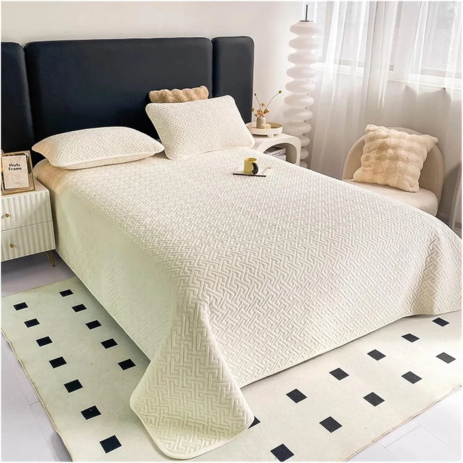 رو تختی نخی YIZUFU، روکش تخت دو طرفه طرح چهارخانه، ملحفه روتختی سازگار با ملحفه های تخت دو نفره، روکش مخملی تشک، روتختی، سرویس خواب رو تختی نخی YIZUFU، روکش تخت دو طرفه طرح چهارخانه، ملحفه روتختی سازگار با ملحفه های تخت دو نفره، روکش مخملی تشک، روتختی، سرویس خواب