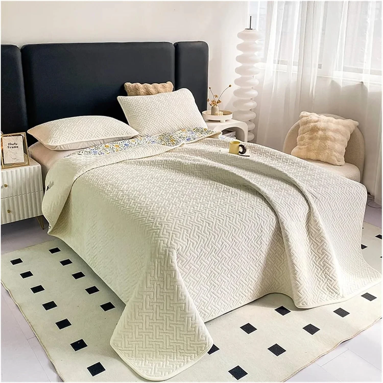 رو تختی نخی YIZUFU، روکش تخت دو طرفه طرح چهارخانه، ملحفه روتختی سازگار با ملحفه های تخت دو نفره، روکش مخملی تشک، روتختی، سرویس خواب رو تختی نخی YIZUFU، روکش تخت دو طرفه طرح چهارخانه، ملحفه روتختی سازگار با ملحفه های تخت دو نفره، روکش مخملی تشک، روتختی، سرویس خواب