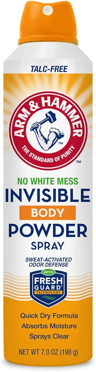 اسپری پودر بدن نامرئی آرم اند همر، کنترل بوی بدن و عرق شفاف و بدون تالک برای مردان و زنان، پودر بدن اسپری برای زنان و مردان، پودر اسپری بدن آرم اند همر، 7 اونس (1 بسته)