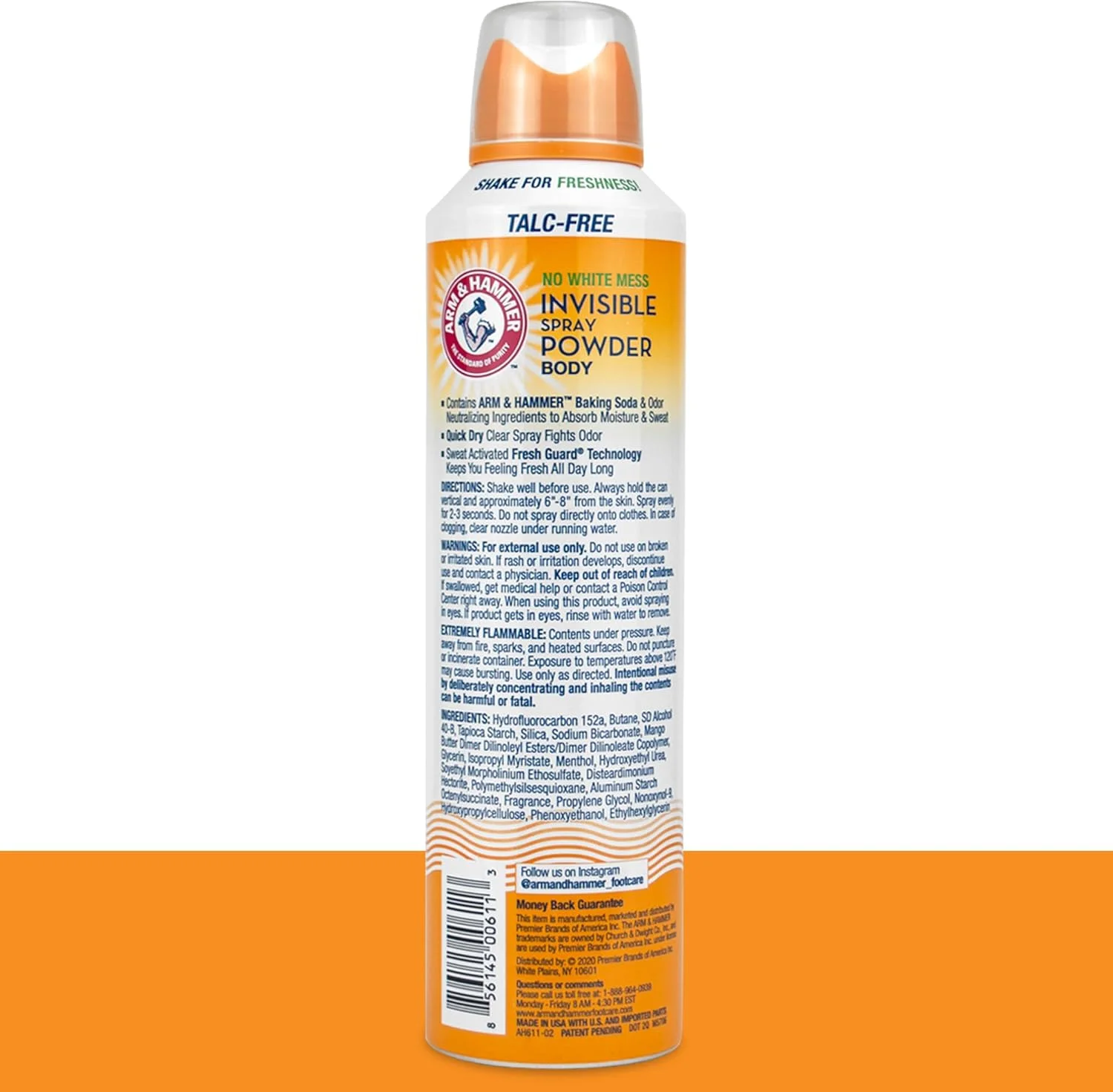 اسپری پودر بدن نامرئی آرم اند همر، کنترل بوی بدن و عرق بدون تالک برای آقایان و بانوان، اسپری پودر بدن برای زنان و مردان، اسپری پودر بدن آرم اند همر، 207 میلی لیتر (بسته 3 عددی)