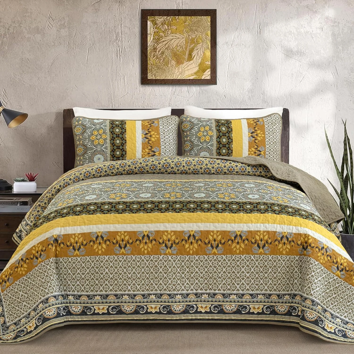 روتختی طرحدار ییران، سایز کوئین، رنگ طوسی زرد، ست روتختی سبک بوهو مناسب فصل پاییز، ست روتختی سبک بوهمی سبک وزن به همراه 2 روبالشتی، سایز 244x229 سانتیمتر روتختی طرحدار ییران، سایز کوئین، رنگ طوسی زرد، ست روتختی سبک بوهو مناسب فصل پاییز، ست روتختی سبک بوهمی سبک وزن به همراه 2 روبالشتی، سایز 244x229 سانتیمتر