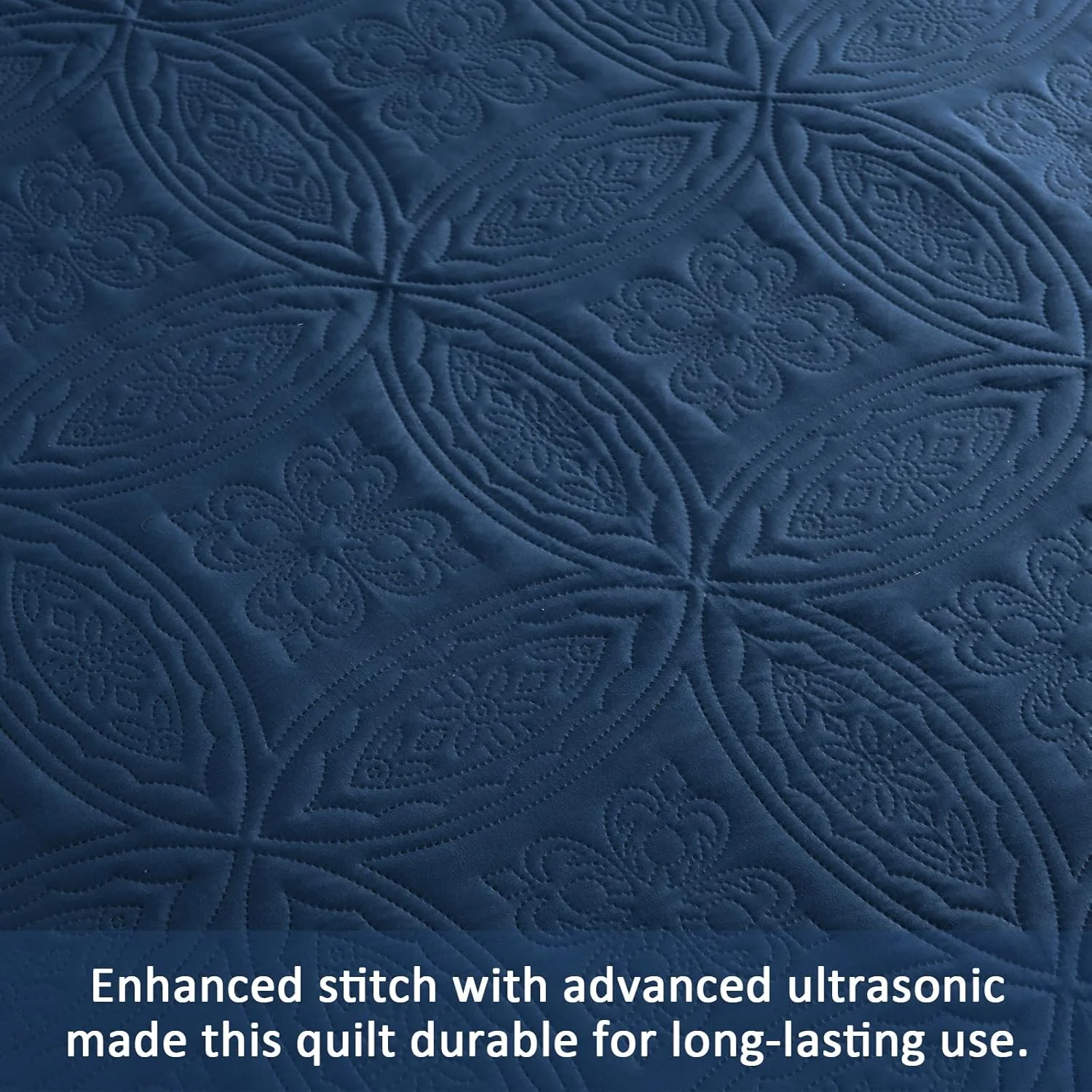 روتختی کالیفرنیا کینگ Yiran آبی سرمه ای، ست روتختی لحافی طرح سکه برجسته، ست ملحفه میکروفیبر نرم مناسب فصل تابستان، سبک مدرن 3 تکه شامل 2 روبالشتی (284x264 سانتی متر)