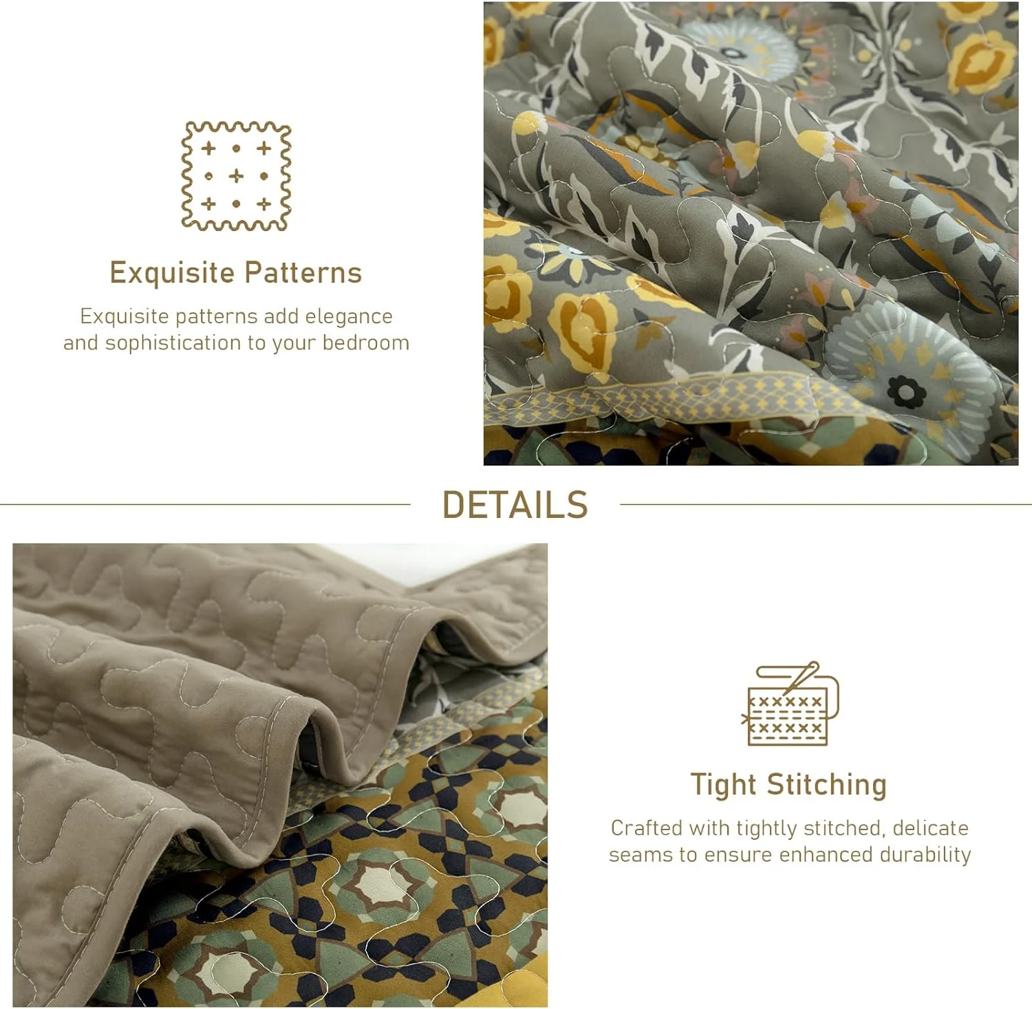 روتختی طرحدار ییران، سایز کوئین، رنگ طوسی زرد، ست روتختی سبک بوهو مناسب فصل پاییز، ست روتختی سبک بوهمی سبک وزن به همراه 2 روبالشتی، سایز 244x229 سانتیمتر روتختی طرحدار ییران، سایز کوئین، رنگ طوسی زرد، ست روتختی سبک بوهو مناسب فصل پاییز، ست روتختی سبک بوهمی سبک وزن به همراه 2 روبالشتی، سایز 244x229 سانتیمتر