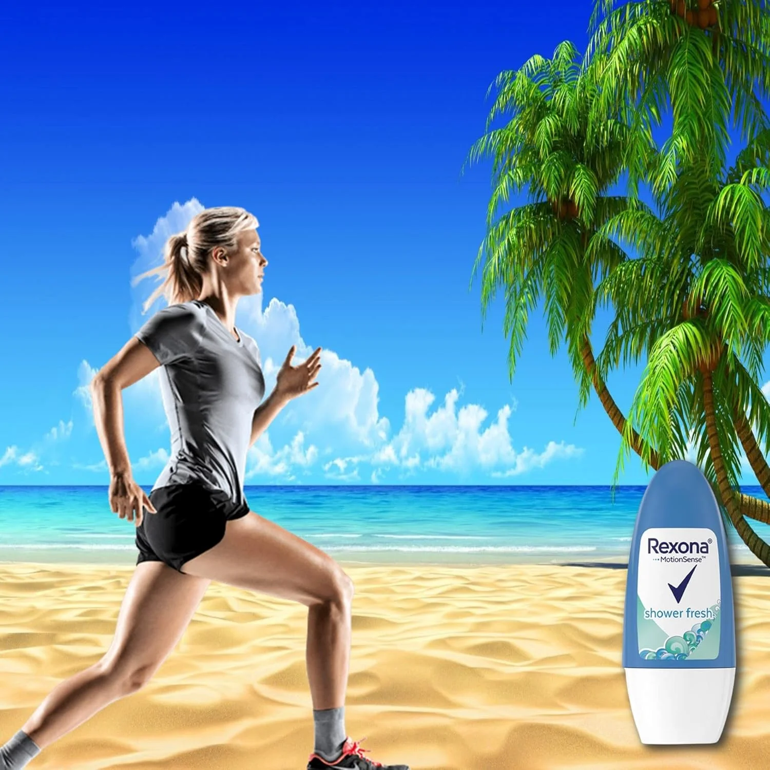 رول ضد تعریق زنانه رکسونا مدل Shower Fresh، بدون الکل، محافظت 48 ساعته، خشک شدن سریع، کمک به کاهش لکه ها و محافظت در برابر تعریق، 50 میلی لیتر (بسته 3 عددی)