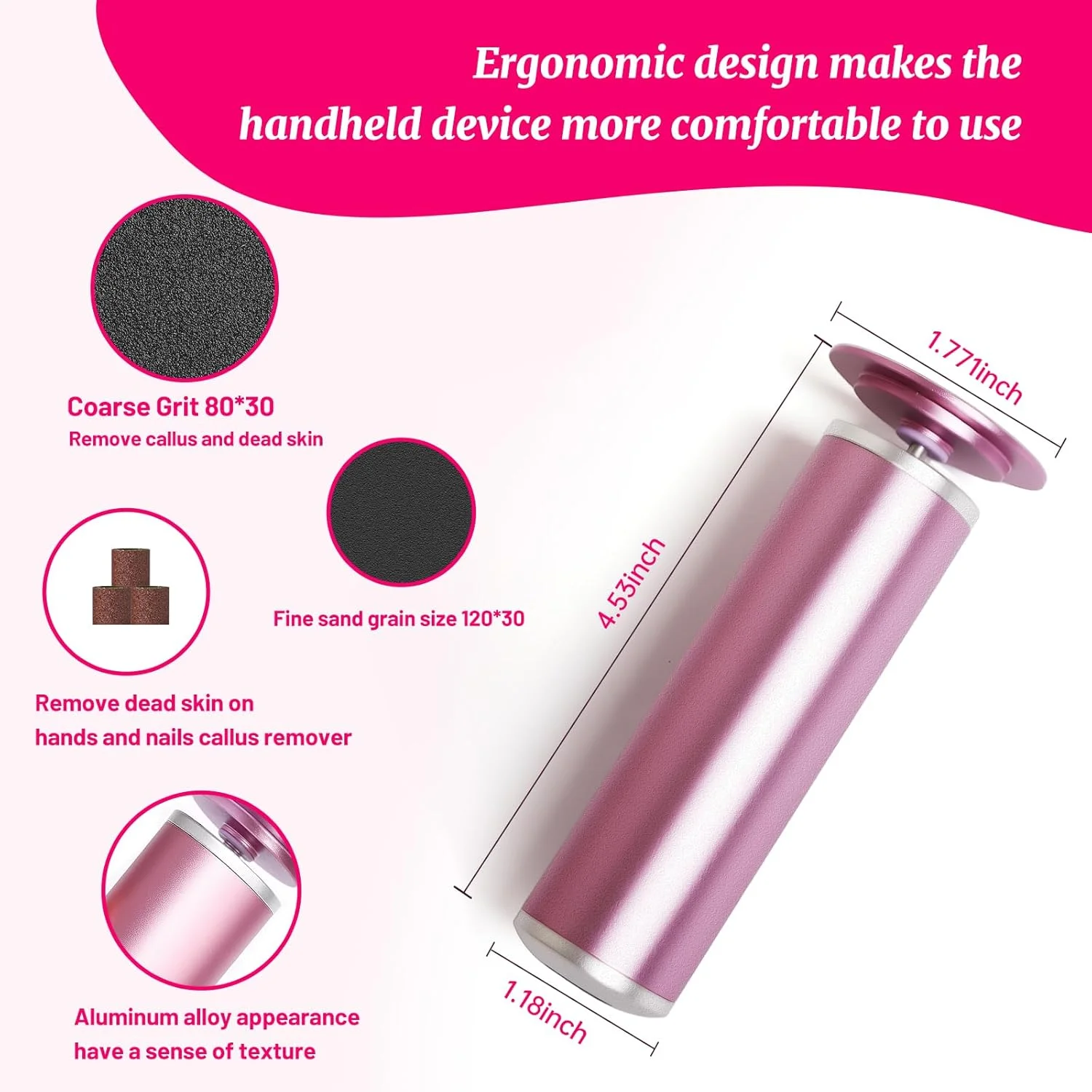 سوهان برقی پدیکور پا AiDwell به همراه 80 عدد دیسک سمباده، آلومینیومی حرفه ای 800 دور در دقیقه، ابزار پدیکور از بین برنده پینه و پوست مرده پا، دارای کنترل سرعت متغیر