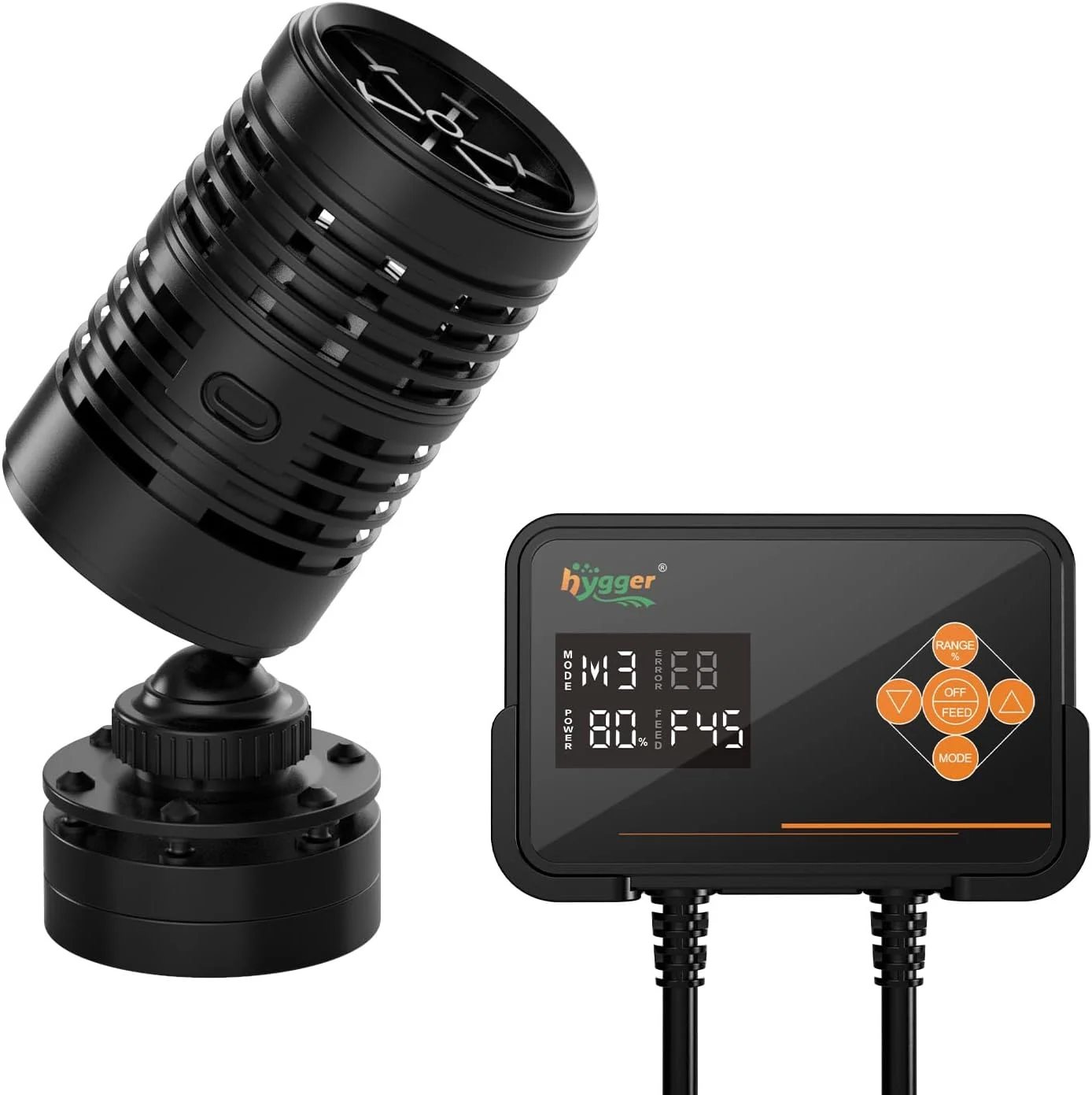 پمپ موج ساز آکواریوم هایگر با کنترلر LED، هد قدرت غوطه ور فوق العاده بی صدا با پایه مغناطیسی، پمپ گردش آب برای آکواریوم آب شیرین و آب شور