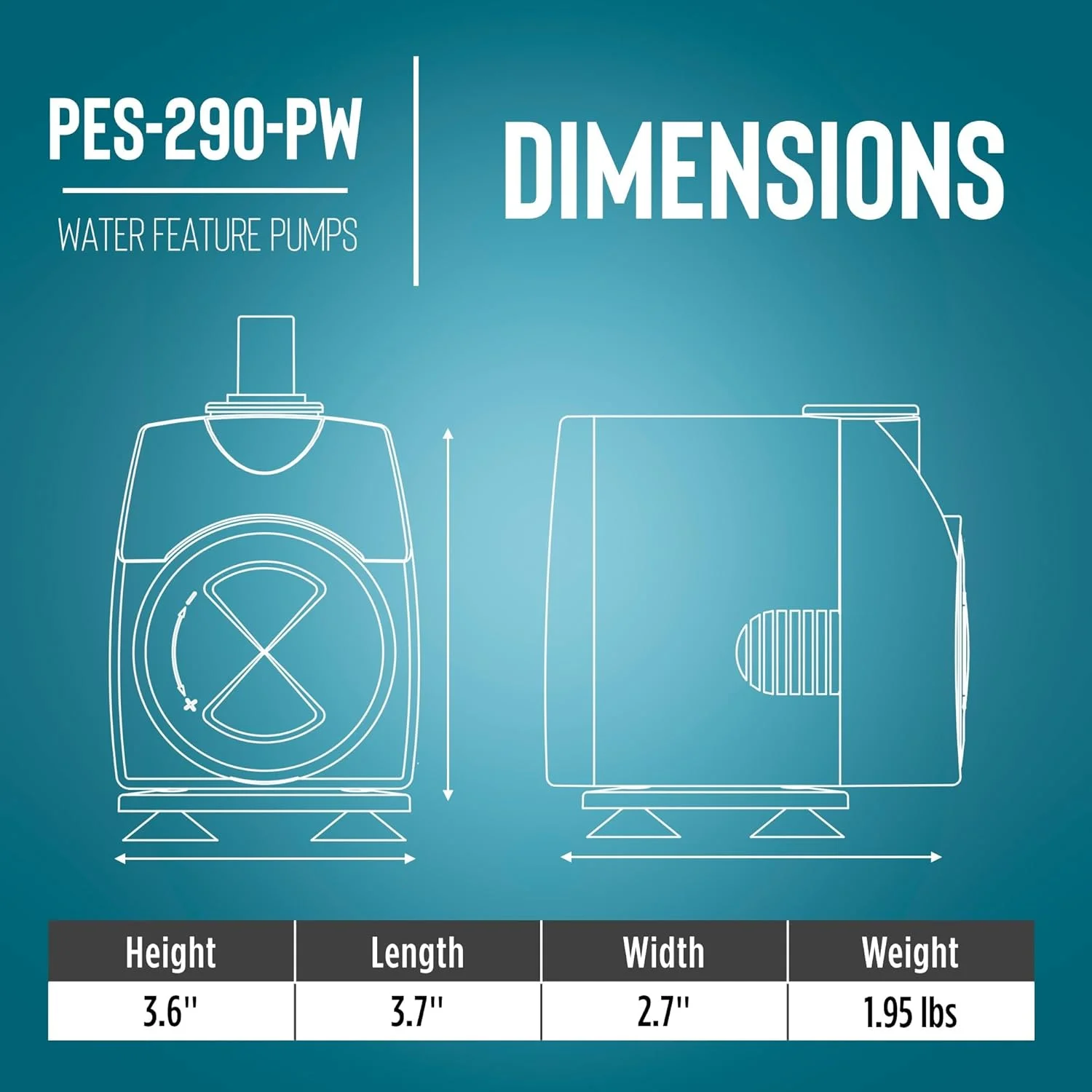 پمپ فواره مجسمه ای مغناطیسی کوچک غول پیکر مدل 566717 با قدرت 290 GPH، 23 وات
