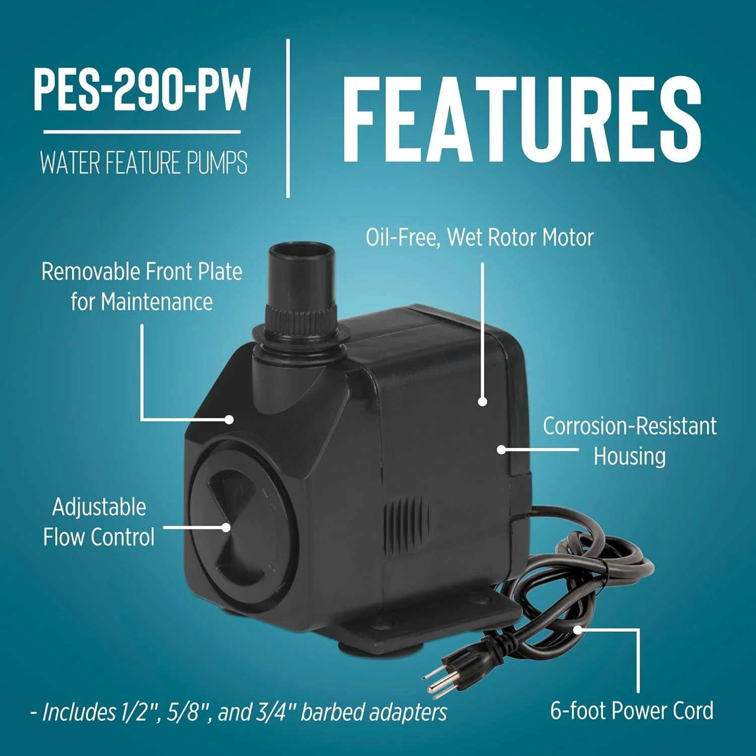 پمپ فواره مجسمه ای مغناطیسی کوچک غول پیکر مدل 566717 با قدرت 290 GPH، 23 وات