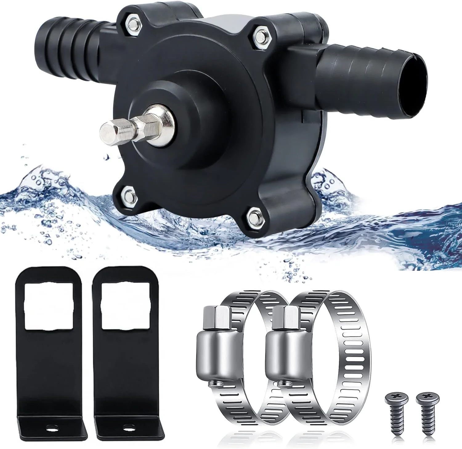 پمپ آب برقی کوچک قابل حمل Jognee، پمپ آب با دریل دستی، پمپ انتقال آب خود مکش با سرعت پمپاژ سریع برای باغبانی، نظافت، حوض، آکواریوم، تانک ماهی