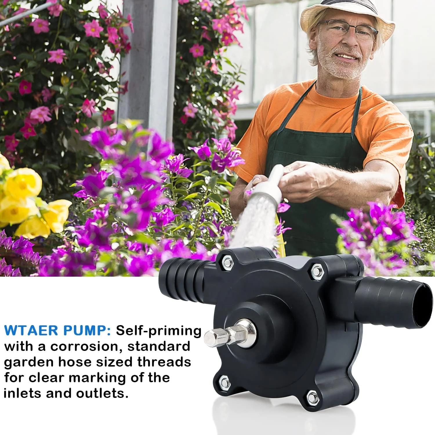 پمپ آب برقی کوچک قابل حمل Jognee، پمپ آب با دریل دستی، پمپ انتقال آب خود مکش با سرعت پمپاژ سریع برای باغبانی، نظافت، حوض، آکواریوم، تانک ماهی