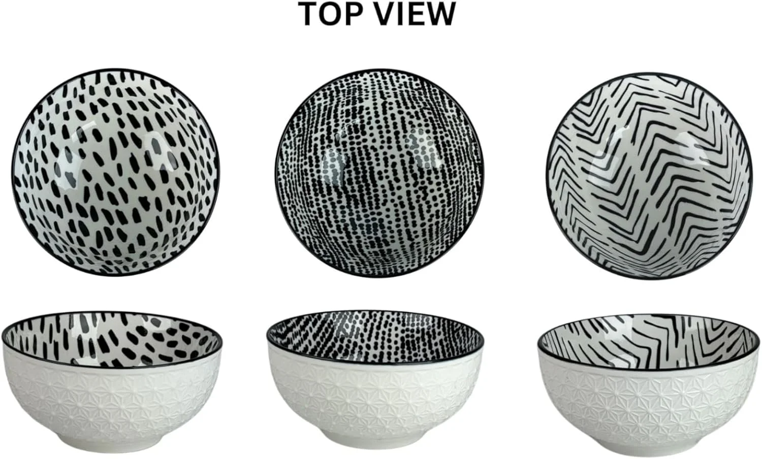 10 Strawberry Street کاسه دسر طرح برجسته چاپی 4.75 اینچی، ست 6 عددی، مشکی/سفید 10 Strawberry Street کاسه دسر طرح برجسته چاپی 4.75 اینچی، ست 6 عددی، مشکی/سفید