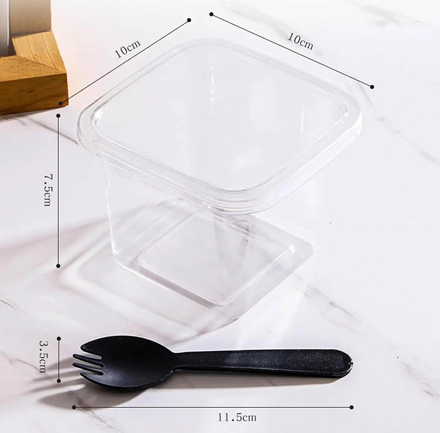 بسته 50 عددی فنجان دسر مربعی 400 میلی لیتری، فنجان های دسر شفاف قابل استفاده مجدد با درب و قاشق (50 ست - 400 میلی لیتر) بسته 50 عددی فنجان دسر مربعی 400 میلی لیتری، فنجان های دسر شفاف قابل استفاده مجدد با درب و قاشق (50 ست - 400 میلی لیتر)