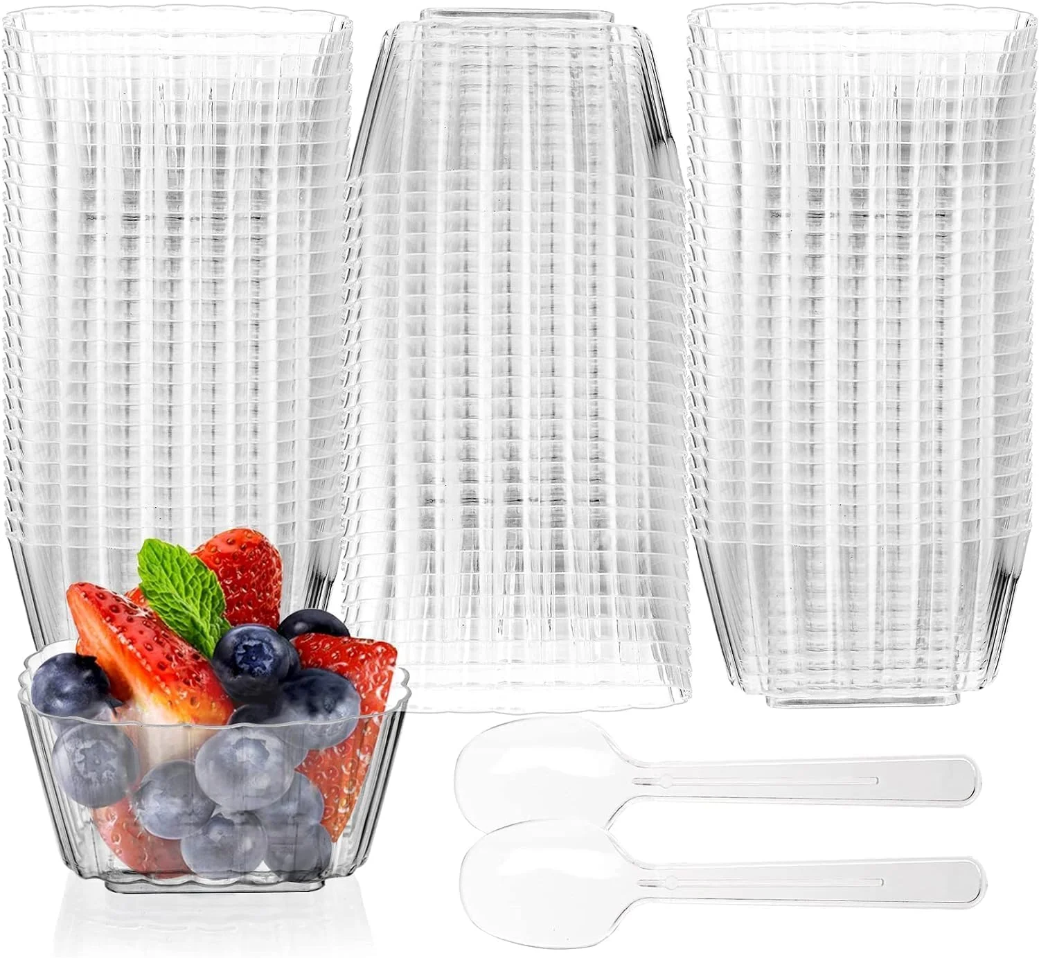 بسته 100 عددی فنجان دسر 150 میلی لیتری به همراه قاشق، فنجان های کوچک موس پلاستیکی، فنجان پیش غذای شفاف یکبار مصرف، فنجان کوچک قابل استفاده مجدد برای سوفله، پودینگ، مهمانی، فنجان دسر بسته 100 عددی فنجان دسر 150 میلی لیتری به همراه قاشق، فنجان های کوچک موس پلاستیکی، فنجان پیش غذای شفاف یکبار مصرف، فنجان کوچک قابل استفاده مجدد برای سوفله، پودینگ، مهمانی، فنجان دسر