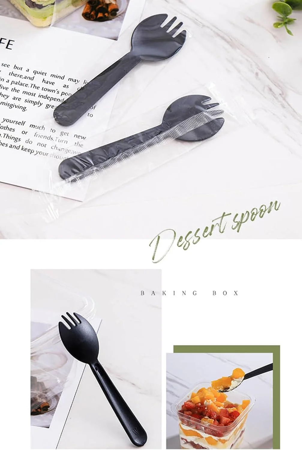 بسته 50 عددی فنجان دسر مربعی 400 میلی لیتری، فنجان های دسر شفاف قابل استفاده مجدد با درب و قاشق (50 ست - 400 میلی لیتر) بسته 50 عددی فنجان دسر مربعی 400 میلی لیتری، فنجان های دسر شفاف قابل استفاده مجدد با درب و قاشق (50 ست - 400 میلی لیتر)