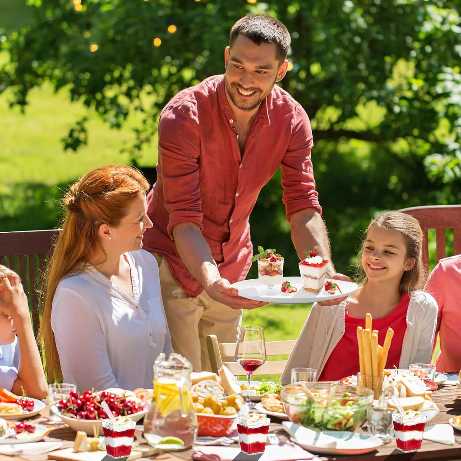 بسته 320 عددی فنجان دسر به همراه قاشق، فنجان های دسر پلاستیکی کوچک 5 اونسی برای مهمانی، ماست پارفه، ژله، میوه، پیش غذا، کوکتل، کاسه های دسر کوچک شفاف قابل استفاده مجدد با اشکال مربع و گرد، گیلاس و شات بسته 320 عددی فنجان دسر به همراه قاشق، فنجان های دسر پلاستیکی کوچک 5 اونسی برای مهمانی، ماست پارفه، ژله، میوه، پیش غذا، کوکتل، کاسه های دسر کوچک شفاف قابل استفاده مجدد با اشکال مربع و گرد، گیلاس و شات