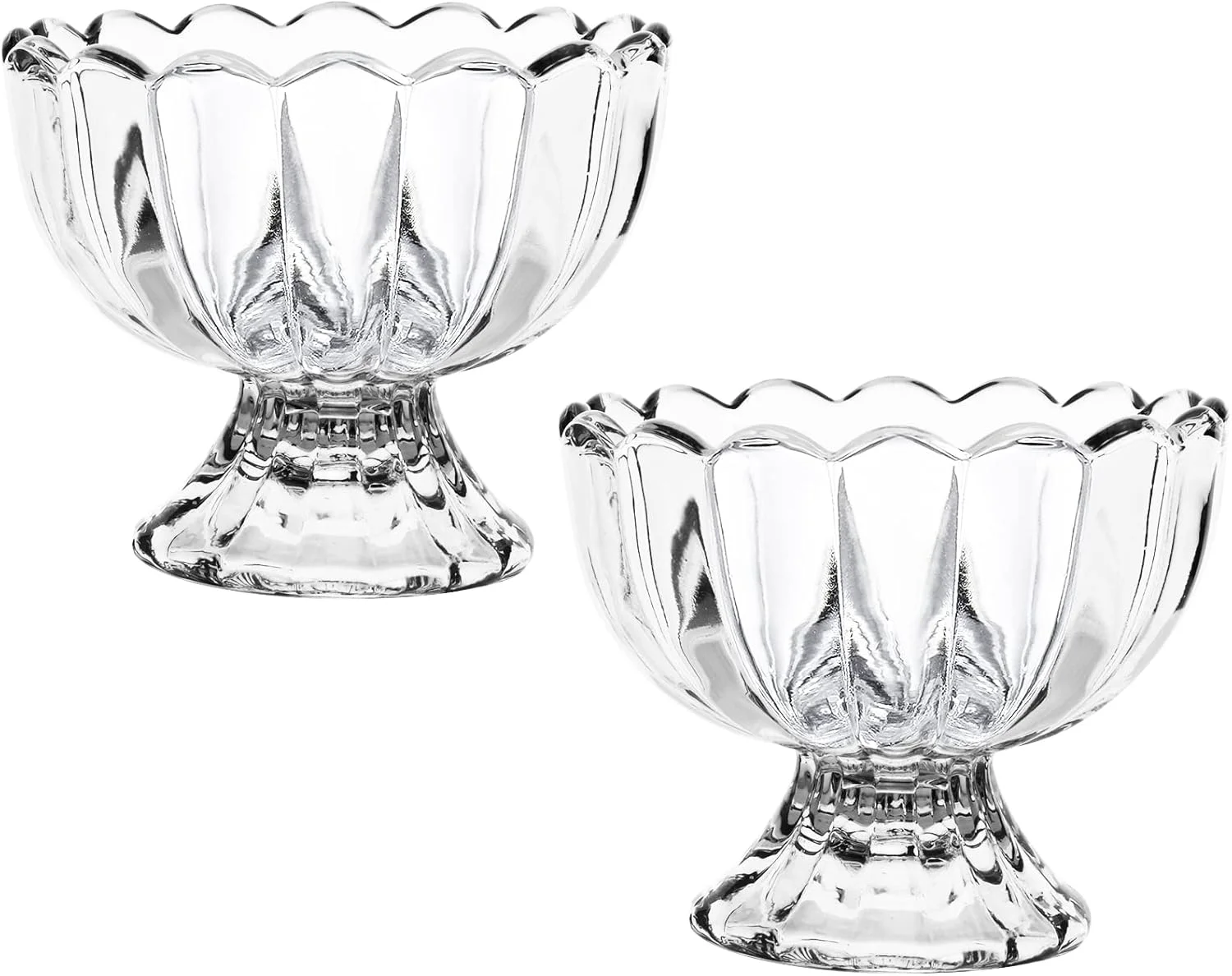 ست کاسه دسر شیشه ای بیوتی فلایر، فنجان بستنی شیشه ای 165 میلی لیتری، کاسه دسر کوچک و زیبا پایه دار مناسب دسر، بستنی، میوه، سالاد، تنقلات، کوکتل و چاشنی، 2 عددی