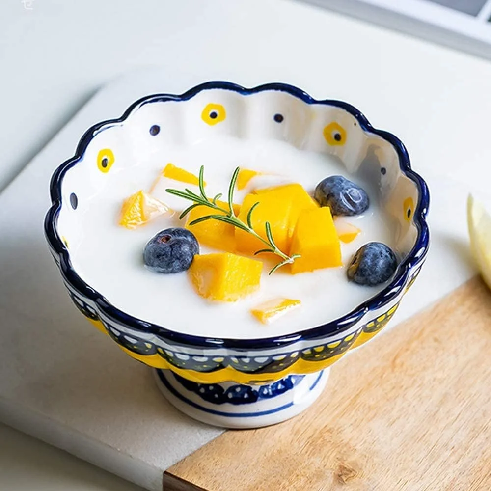 کاسه بستنی سرامیکی BERTY·PUYI، کاسه دسر 200 میلی لیتری، ست قیف بستنی دسر، کاسه برنج محکم، کاسه دسر قابل شستشو در ماشین ظرفشویی، برای میلک شیک، پارفه - A