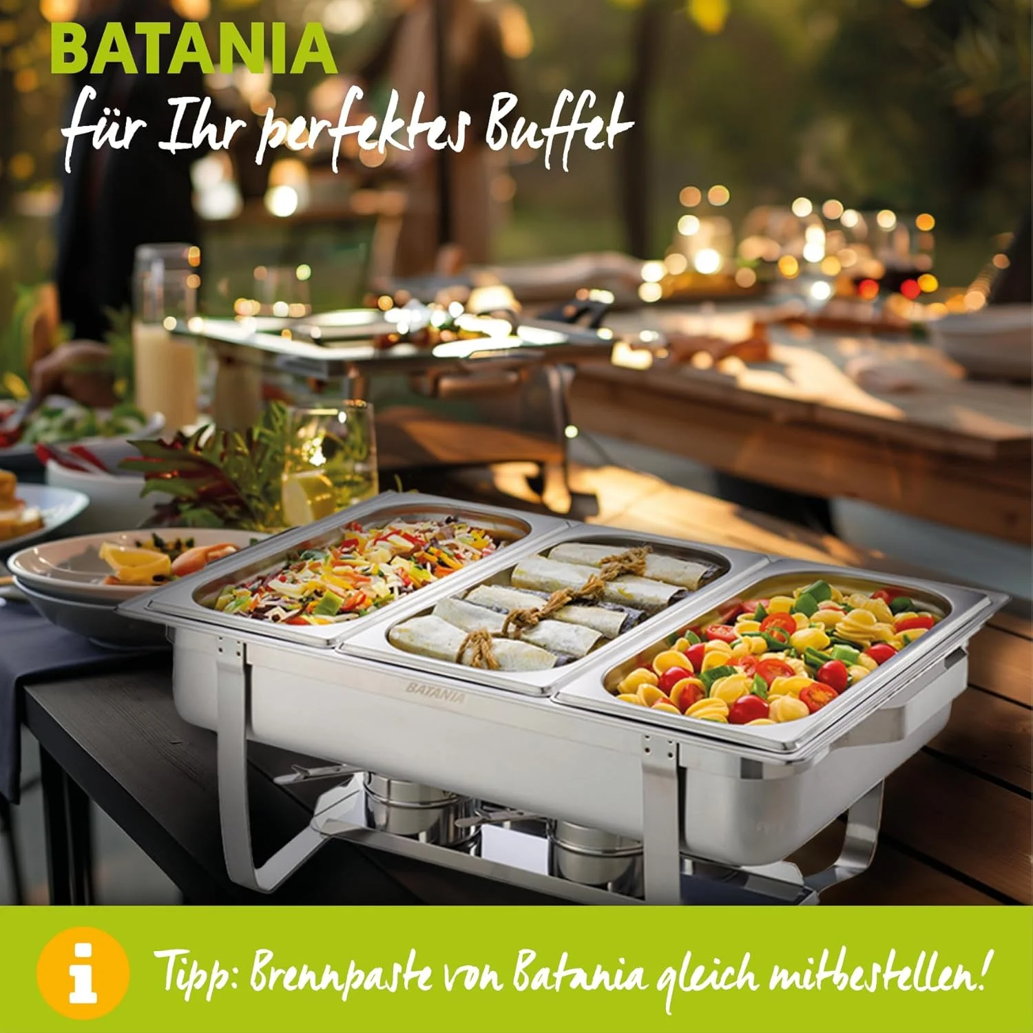 ظروف گرم نگهدارنده غذا باتانیا مدل 2 Chafing Dishes، ست 14 پارچه با کیفیت پذیرایی، استیل ضد زنگ - ظروف گرم کننده سنگین برای بوفه، پذیرایی و باربیکیو ظروف گرم نگهدارنده غذا باتانیا مدل 2 Chafing Dishes، ست 14 پارچه با کیفیت پذیرایی، استیل ضد زنگ - ظروف گرم کننده سنگین برای بوفه، پذیرایی و باربیکیو