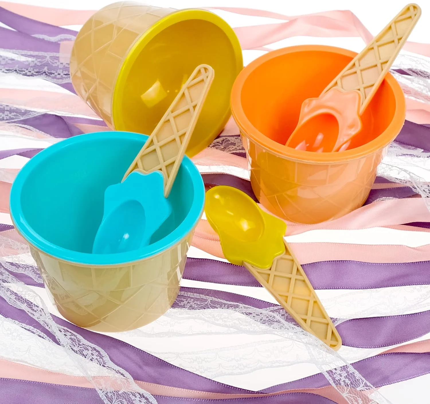 ست 6 تکه کاسه بستنی با قاشق باکیاولی، کاسه های دسر رنگارنگ زیبا برای کودکان، مناسب برای خانواده، کمپینگ، مهمانی ست 6 تکه کاسه بستنی با قاشق باکیاولی، کاسه های دسر رنگارنگ زیبا برای کودکان، مناسب برای خانواده، کمپینگ، مهمانی