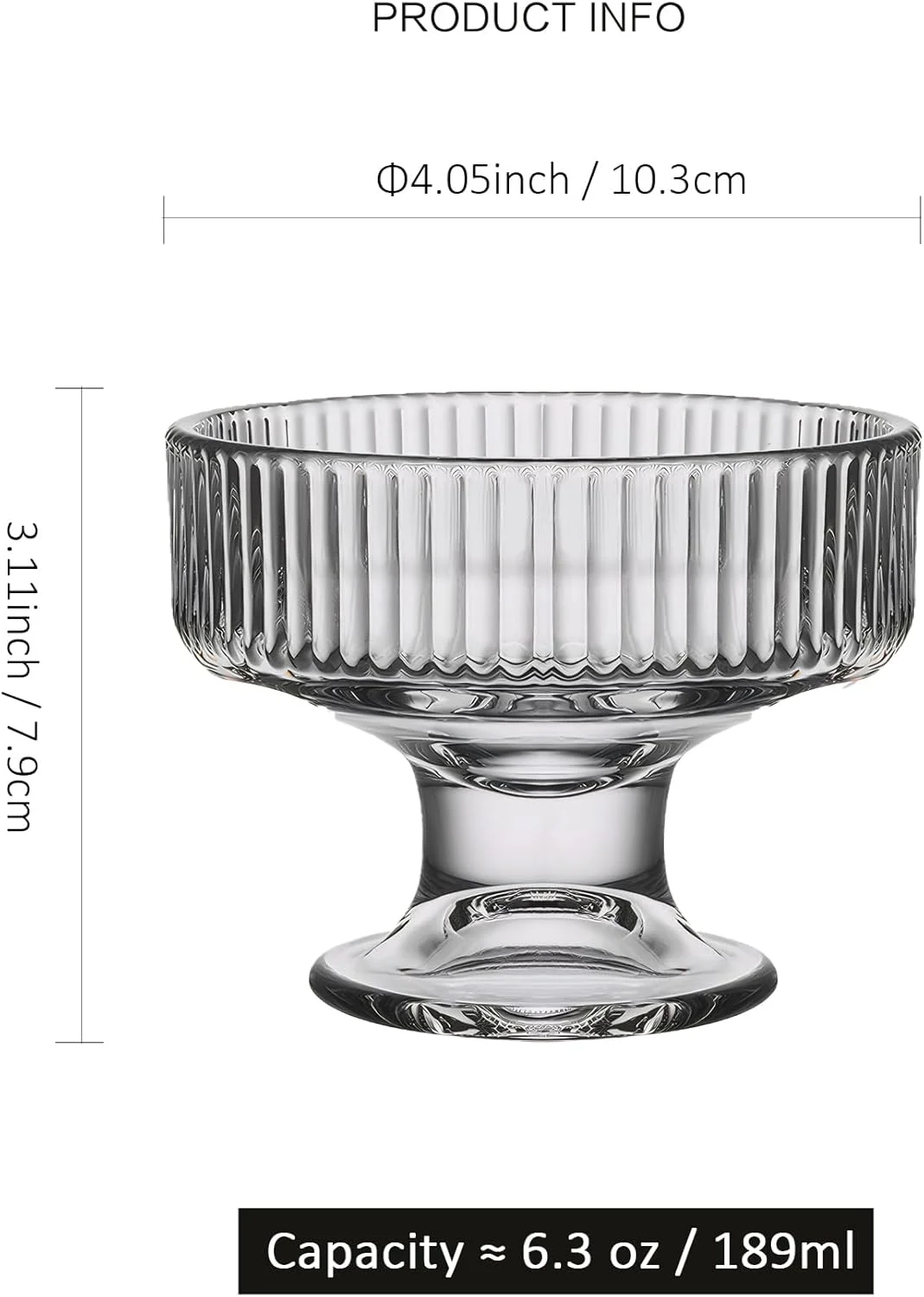 ست 6 تایی کاسه بستنی شیشه ای بینساکائو، فنجان های دسر کوچک راه راه، کاسه های دسر پایه دار کوچک شفاف برای میوه، پودینگ، ترایفل، پارفه، ساندی، نوشیدنی های کوکتل مهمانی (186 میلی لیتر) ست 6 تایی کاسه بستنی شیشه ای بینساکائو، فنجان های دسر کوچک راه راه، کاسه های دسر پایه دار کوچک شفاف برای میوه، پودینگ، ترایفل، پارفه، ساندی، نوشیدنی های کوکتل مهمانی (186 میلی لیتر)