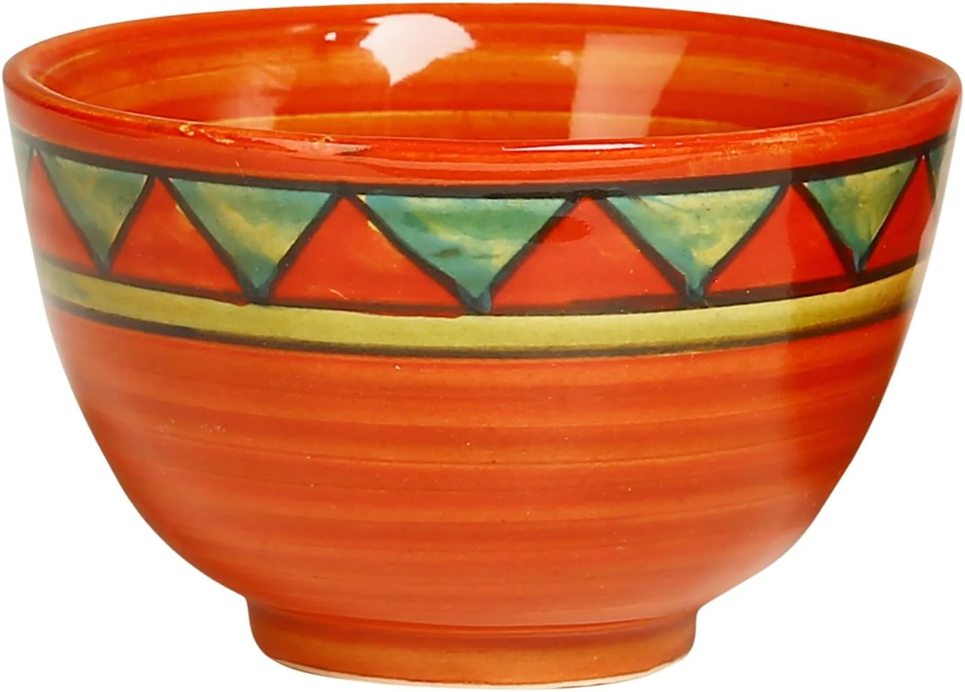 کاسه دسر سرامیکی دست ساز کافئین با طرح مثلث های نارنجی و سبز (ست 6 عددی) کاسه دسر سرامیکی دست ساز کافئین با طرح مثلث های نارنجی و سبز (ست 6 عددی)