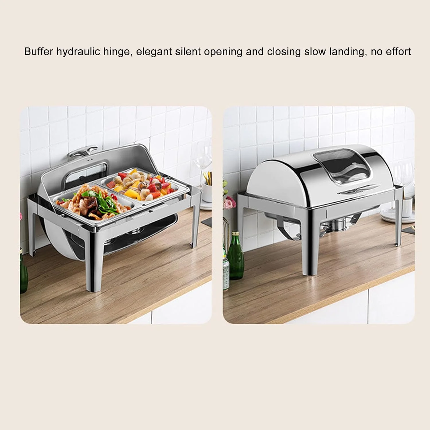 ظرف گرم نگهدارنده غذا بوفه استیل 9 لیتری BusoTh، گرمکن غذا پذیرایی بوفه با درب شیشه ای شفاف، گرمکن الکلی غذا برای هتل ها، رستوران ها، بوفه (استیل ضد زنگ) ظرف گرم نگهدارنده غذا بوفه استیل 9 لیتری BusoTh، گرمکن غذا پذیرایی بوفه با درب شیشه ای شفاف، گرمکن الکلی غذا برای هتل ها، رستوران ها، بوفه (استیل ضد زنگ)