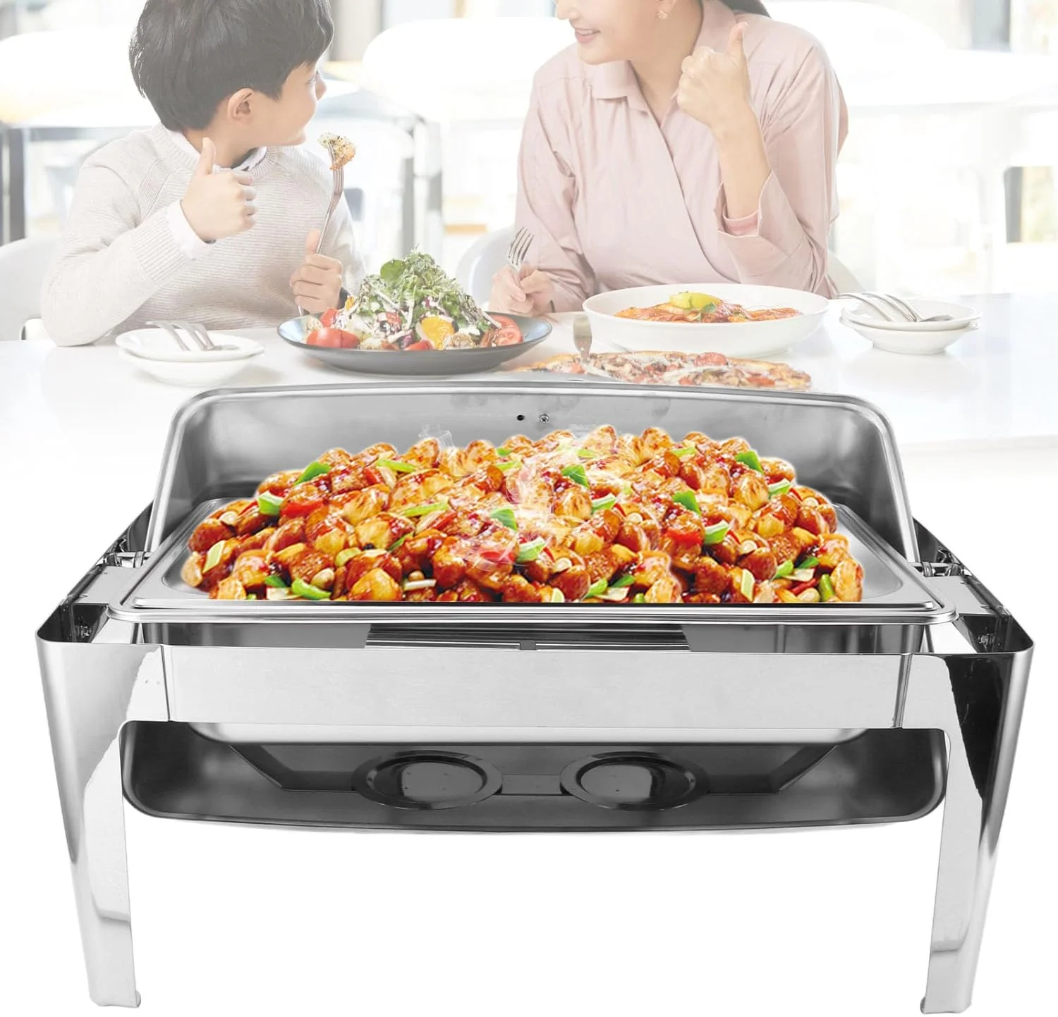 ظرف گرم نگهدارنده غذا بوفه استیل 9 لیتری BusoTh، گرمکن غذا پذیرایی بوفه با درب شیشه ای شفاف، گرمکن الکلی غذا برای هتل ها، رستوران ها، بوفه (استیل ضد زنگ) ظرف گرم نگهدارنده غذا بوفه استیل 9 لیتری BusoTh، گرمکن غذا پذیرایی بوفه با درب شیشه ای شفاف، گرمکن الکلی غذا برای هتل ها، رستوران ها، بوفه (استیل ضد زنگ)