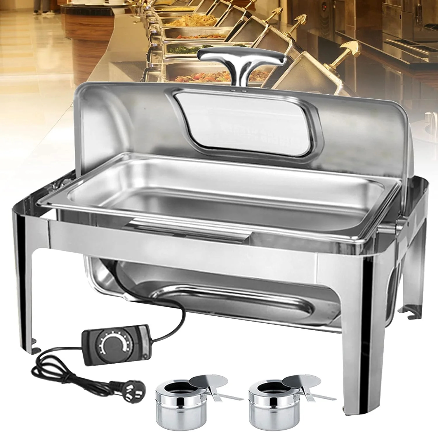 گرمکن غذا تاور، ظروف گرم کننده بوفه، صفحات گرم نگهدارنده استیل 9 و 13 لیتری برای گرم کردن غذا، گرمایش برقی و گرمایش با قابلیت باز شدن 180 درجه (13 لیتری کامل) (13 لیتری کامل) گرمکن غذا تاور، ظروف گرم کننده بوفه، صفحات گرم نگهدارنده استیل 9 و 13 لیتری برای گرم کردن غذا، گرمایش برقی و گرمایش با قابلیت باز شدن 180 درجه (13 لیتری کامل) (13 لیتری کامل)