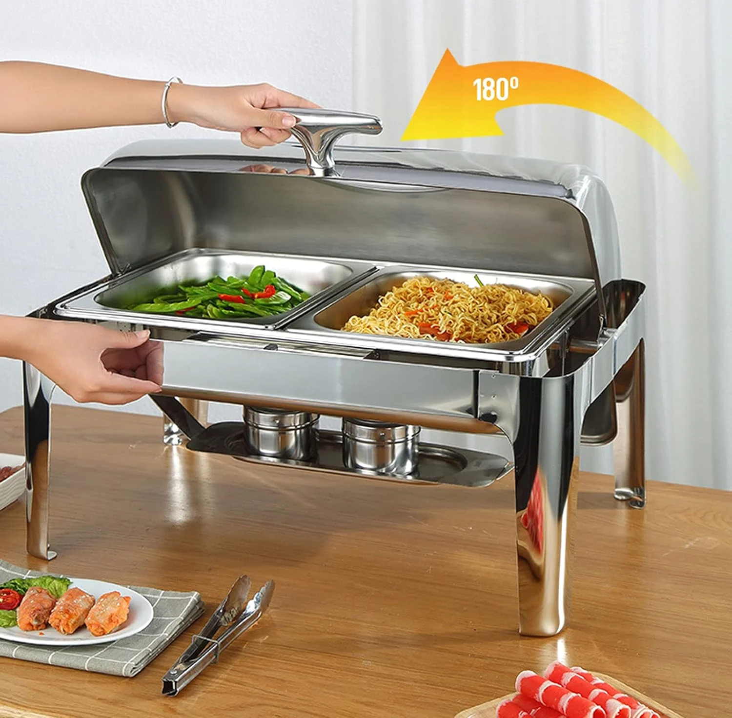 گرمکن غذا تاور، ظروف گرم کننده بوفه، صفحات گرم نگهدارنده استیل 9 و 13 لیتری برای گرم کردن غذا، گرمایش برقی و گرمایش با قابلیت باز شدن 180 درجه (13 لیتری کامل) (13 لیتری کامل) گرمکن غذا تاور، ظروف گرم کننده بوفه، صفحات گرم نگهدارنده استیل 9 و 13 لیتری برای گرم کردن غذا، گرمایش برقی و گرمایش با قابلیت باز شدن 180 درجه (13 لیتری کامل) (13 لیتری کامل)