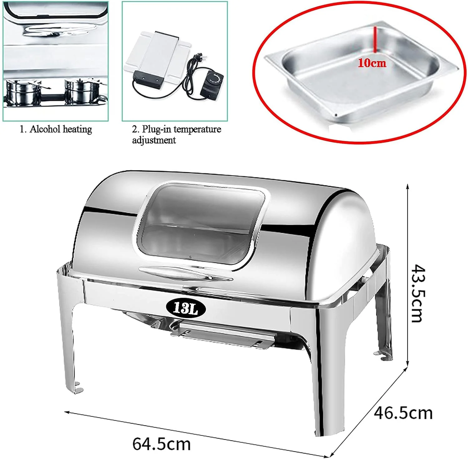 گرمکن غذا 9 و 13 لیتری، گرمکن برقی غذا برای مهمانی ها و بوفه ها، سرور بوفه استیل ضد زنگ 220 ولت 400 وات و گرمکن غذا برای گرم نگه داشتن غذا گرمکن غذا 9 و 13 لیتری، گرمکن برقی غذا برای مهمانی ها و بوفه ها، سرور بوفه استیل ضد زنگ 220 ولت 400 وات و گرمکن غذا برای گرم نگه داشتن غذا