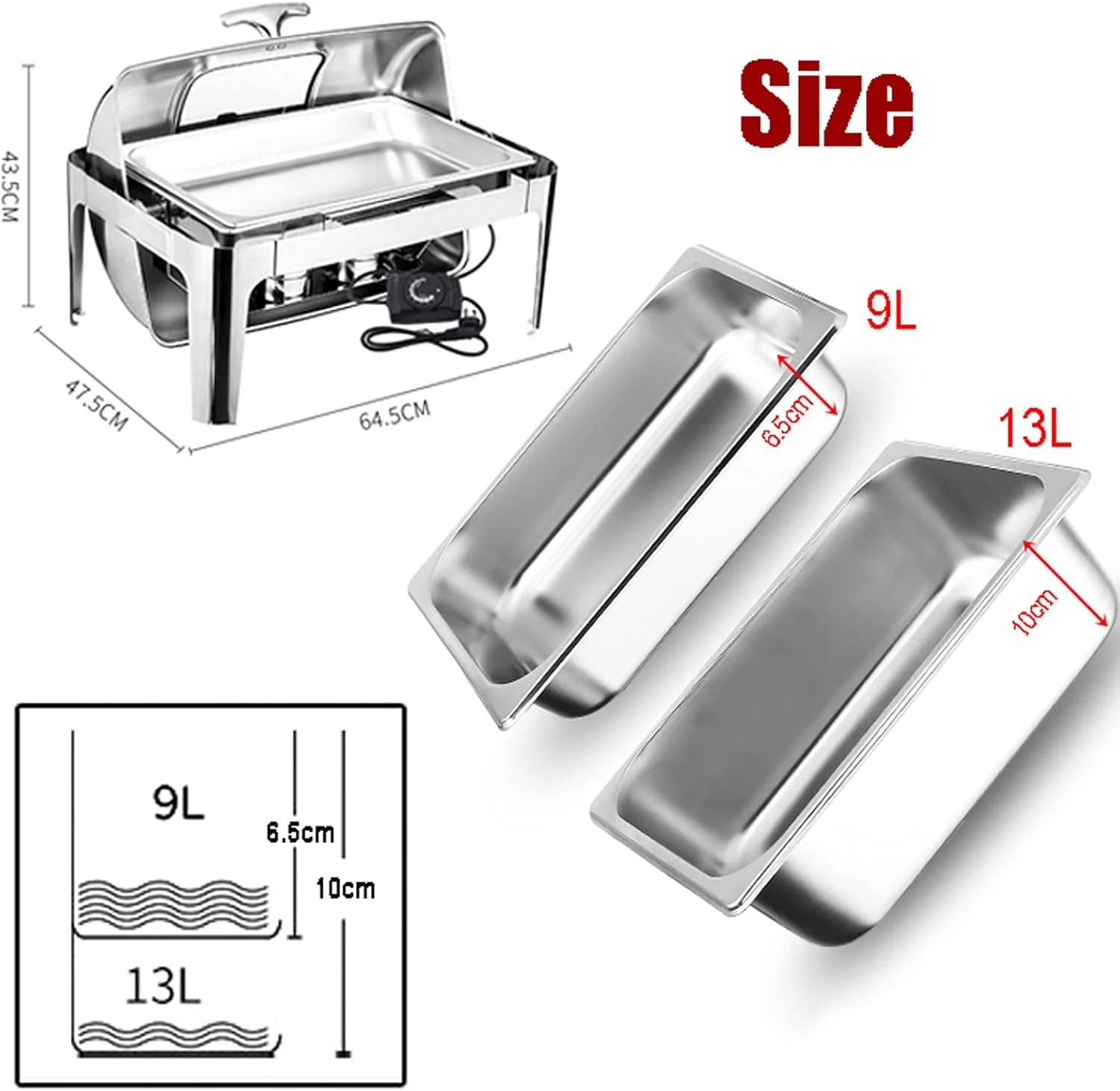 گرمکن غذا تاور، ظروف گرم کننده بوفه، صفحات گرم نگهدارنده استیل 9 و 13 لیتری برای گرم کردن غذا، گرمایش برقی و گرمایش با قابلیت باز شدن 180 درجه (13 لیتری کامل) (13 لیتری کامل) گرمکن غذا تاور، ظروف گرم کننده بوفه، صفحات گرم نگهدارنده استیل 9 و 13 لیتری برای گرم کردن غذا، گرمایش برقی و گرمایش با قابلیت باز شدن 180 درجه (13 لیتری کامل) (13 لیتری کامل)