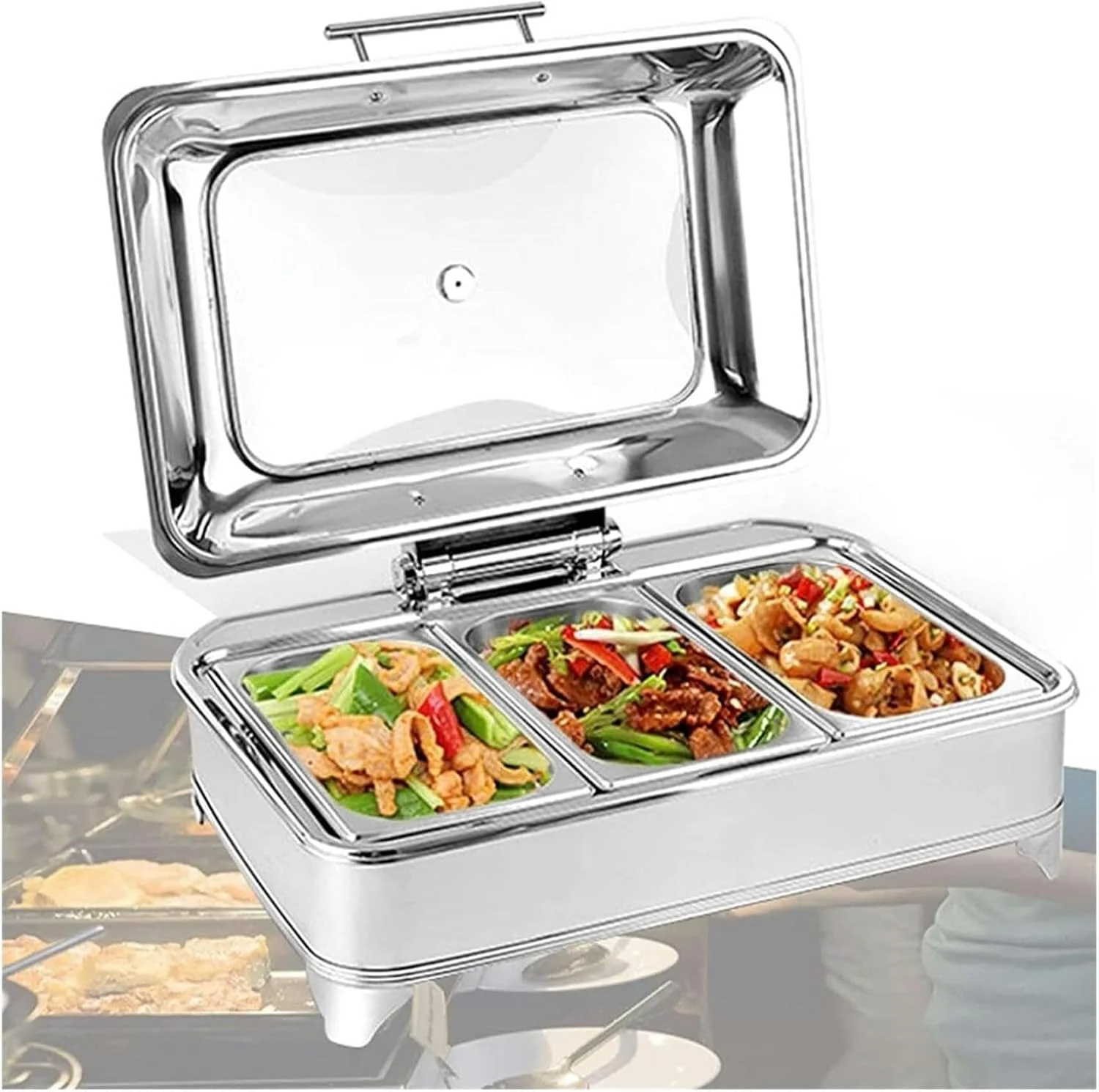 ظروف گرم نگهدارنده غذا، گرم کننده غذا برای مهمانی ها، گرمکن بوفه تجاری 9 لیتری با درب برای بوفه عروسی یا مهمانی - غذا را گرم نگه دارید ظروف گرم نگهدارنده غذا، گرم کننده غذا برای مهمانی ها، گرمکن بوفه تجاری 9 لیتری با درب برای بوفه عروسی یا مهمانی - غذا را گرم نگه دارید