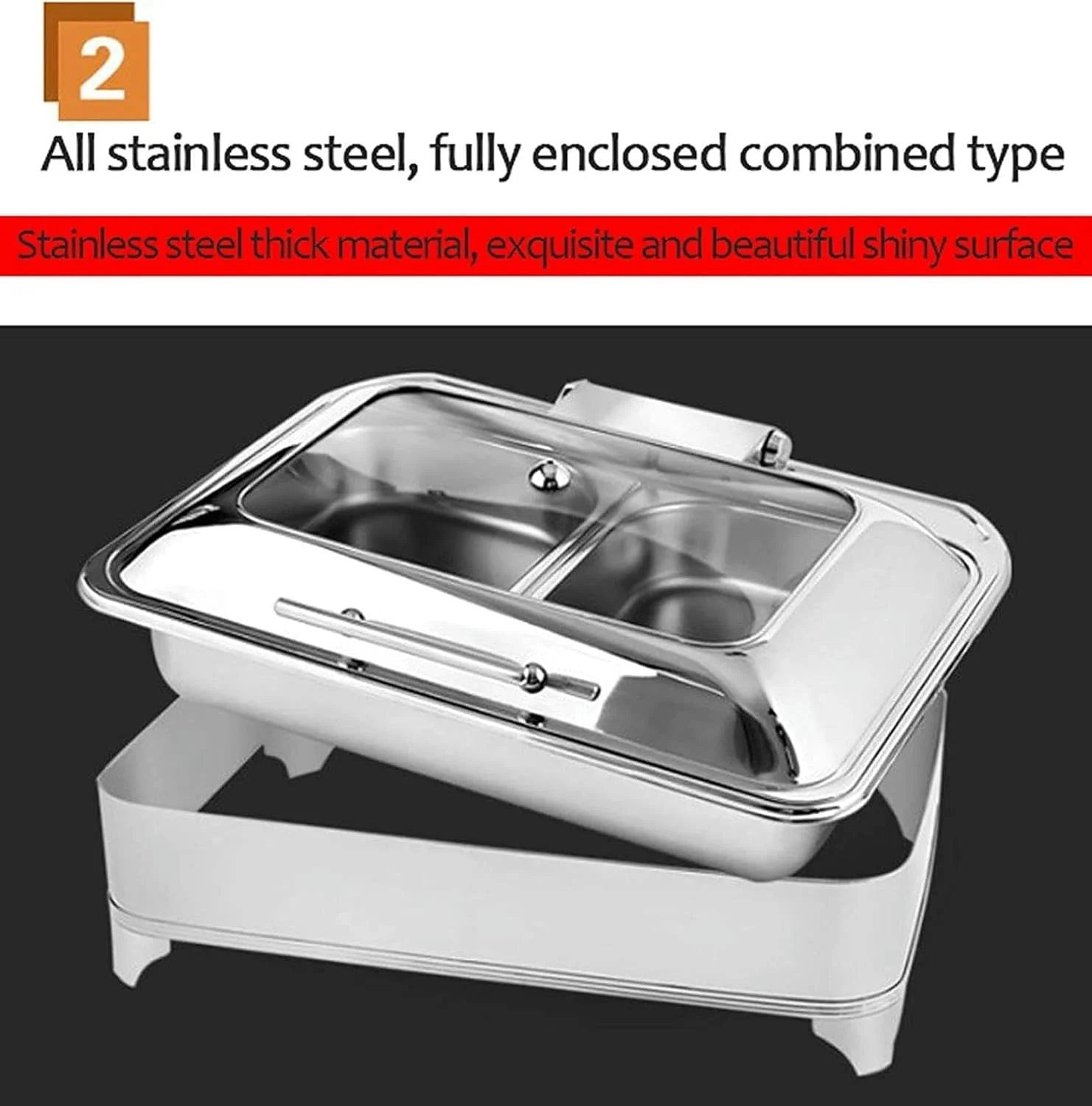 ظروف گرم نگهدارنده غذا، گرم کننده غذا برای مهمانی ها، گرمکن بوفه تجاری 9 لیتری با درب برای بوفه عروسی یا مهمانی - غذا را گرم نگه دارید ظروف گرم نگهدارنده غذا، گرم کننده غذا برای مهمانی ها، گرمکن بوفه تجاری 9 لیتری با درب برای بوفه عروسی یا مهمانی - غذا را گرم نگه دارید