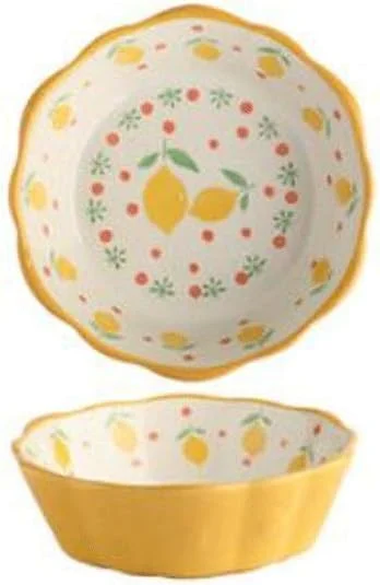 کاسه های COKYIS برای آشپزخانه، کاسه سالاد میوه، کاسه دسر زیبا، کاسه صبحانه، کاسه سرامیکی کوچک خانگی، ضد ترک و بادوام، لوازم رستوران 350 میلی لیتر، سه رنگ 15*5 سانتی متر، کاسه برنج (رنگ: زرد)